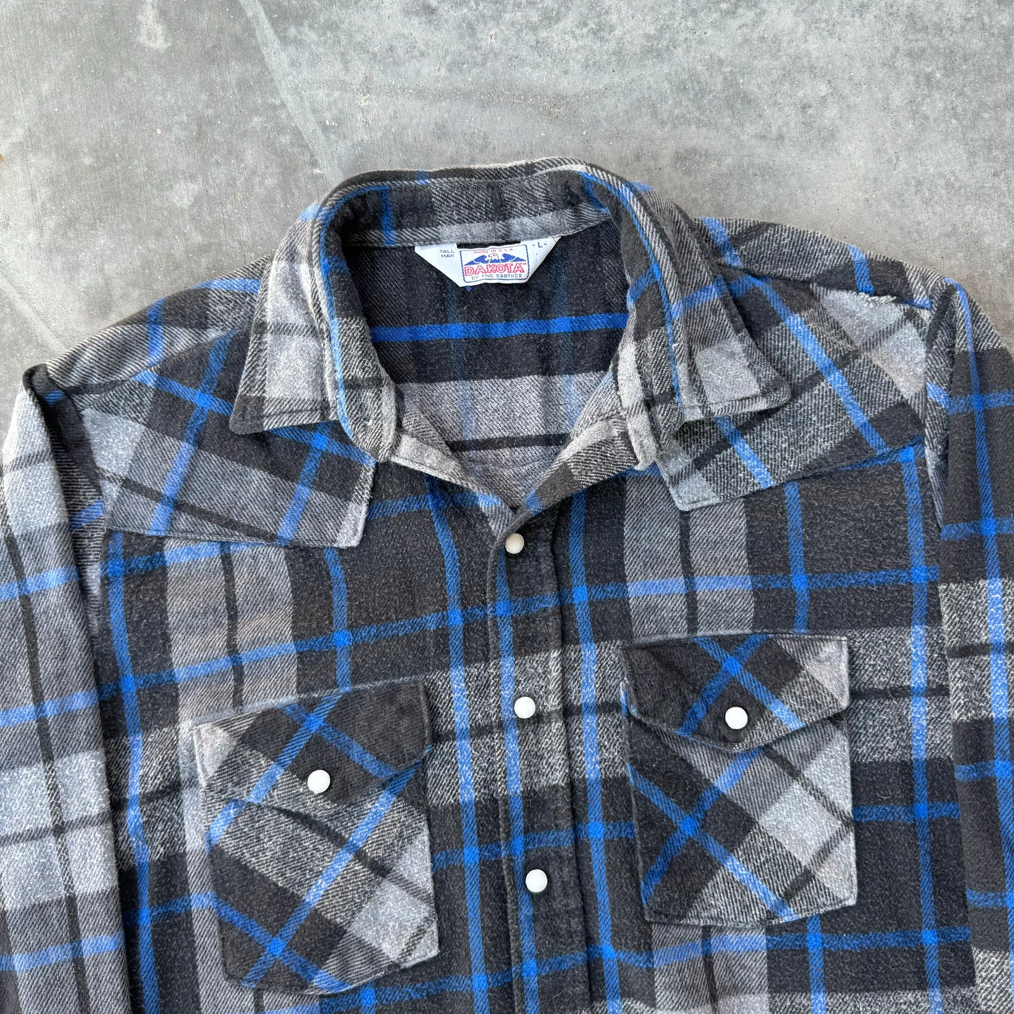 80s cotton snap flannel