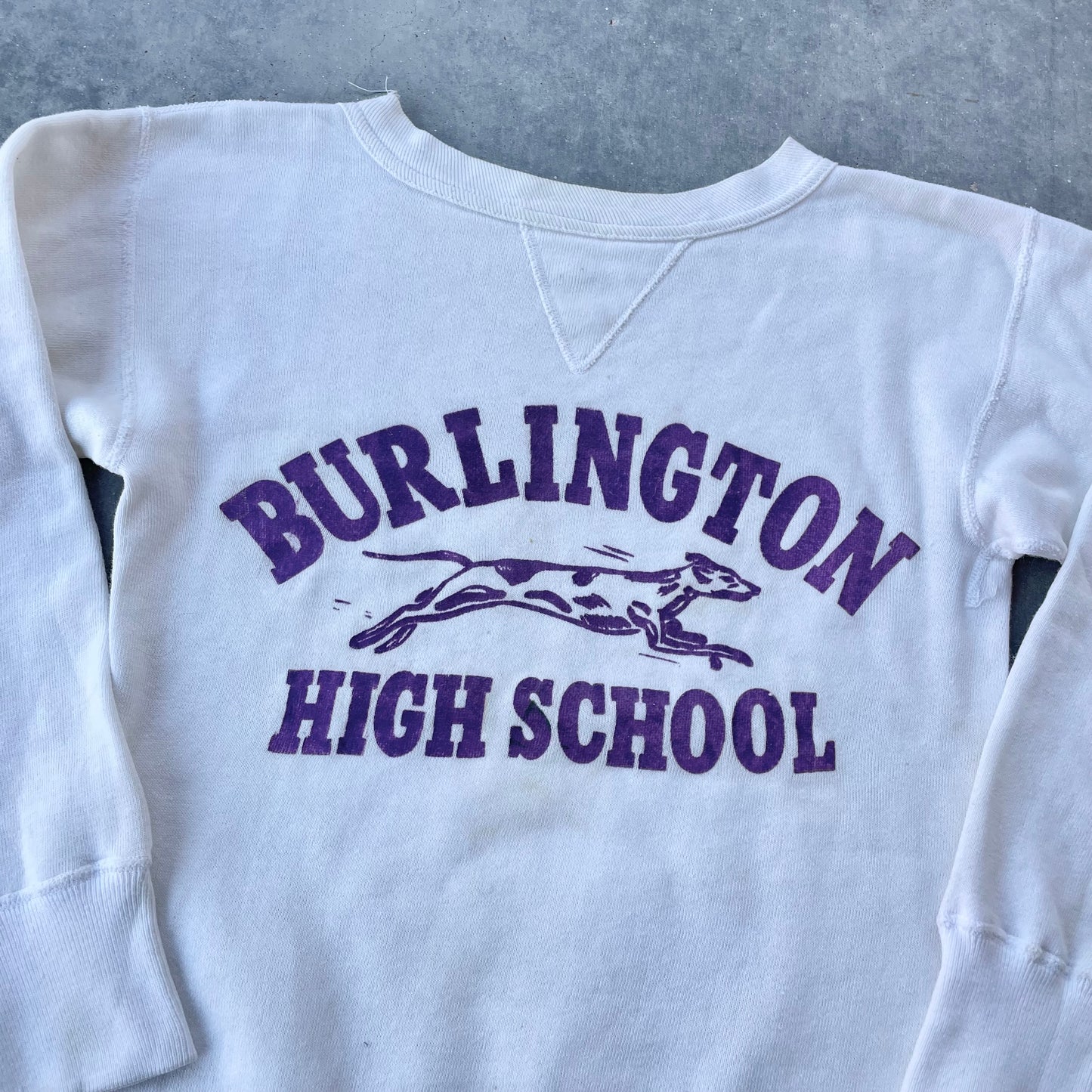 Burlington High School Single-V Flock Print Sweatshirt