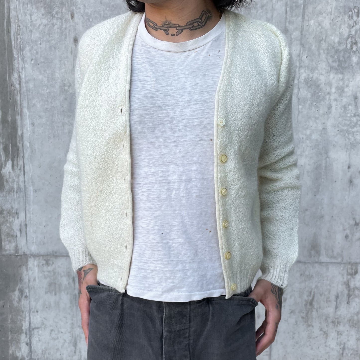 60’s Cream Mohair Cardigan