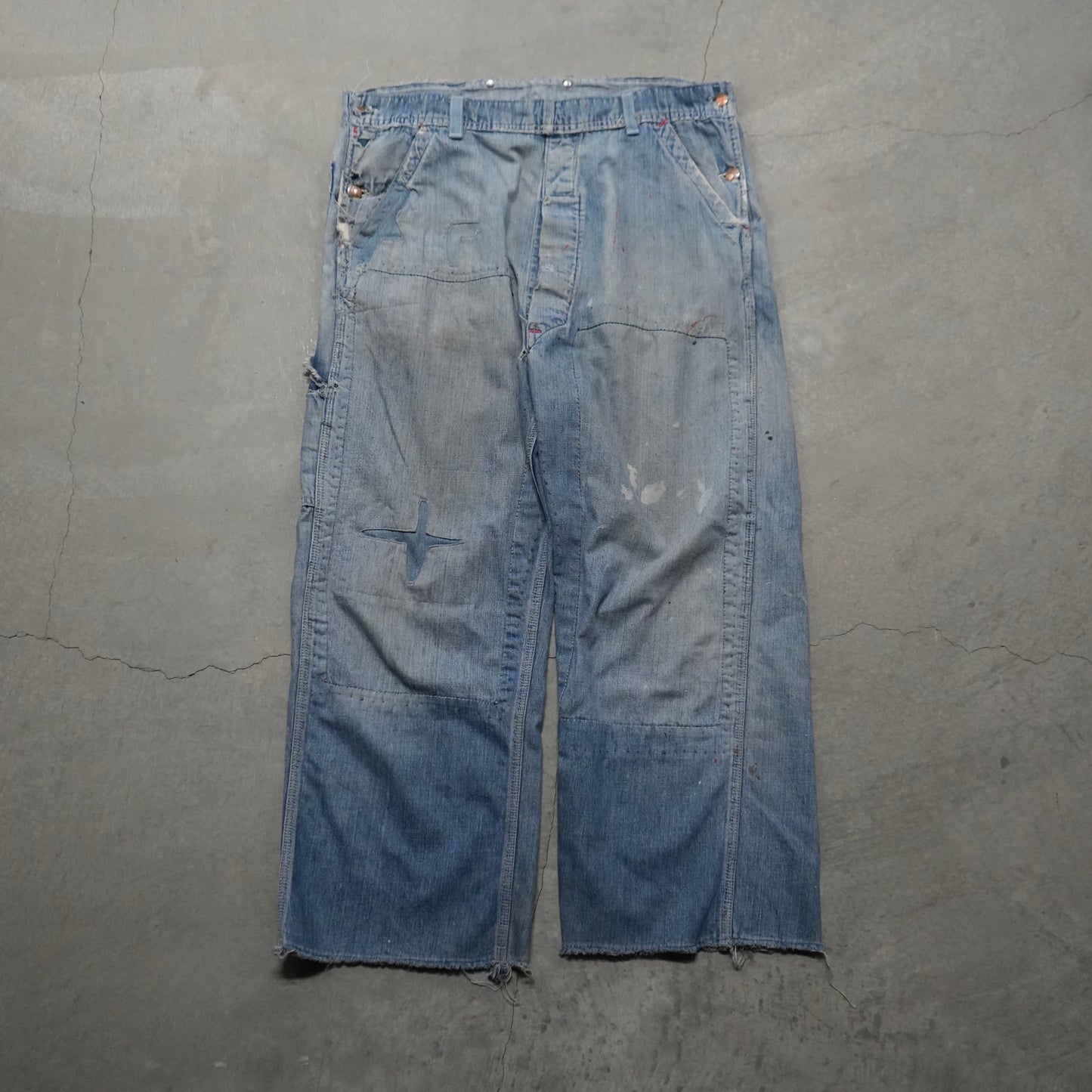 50s pay day overalls converted to pants