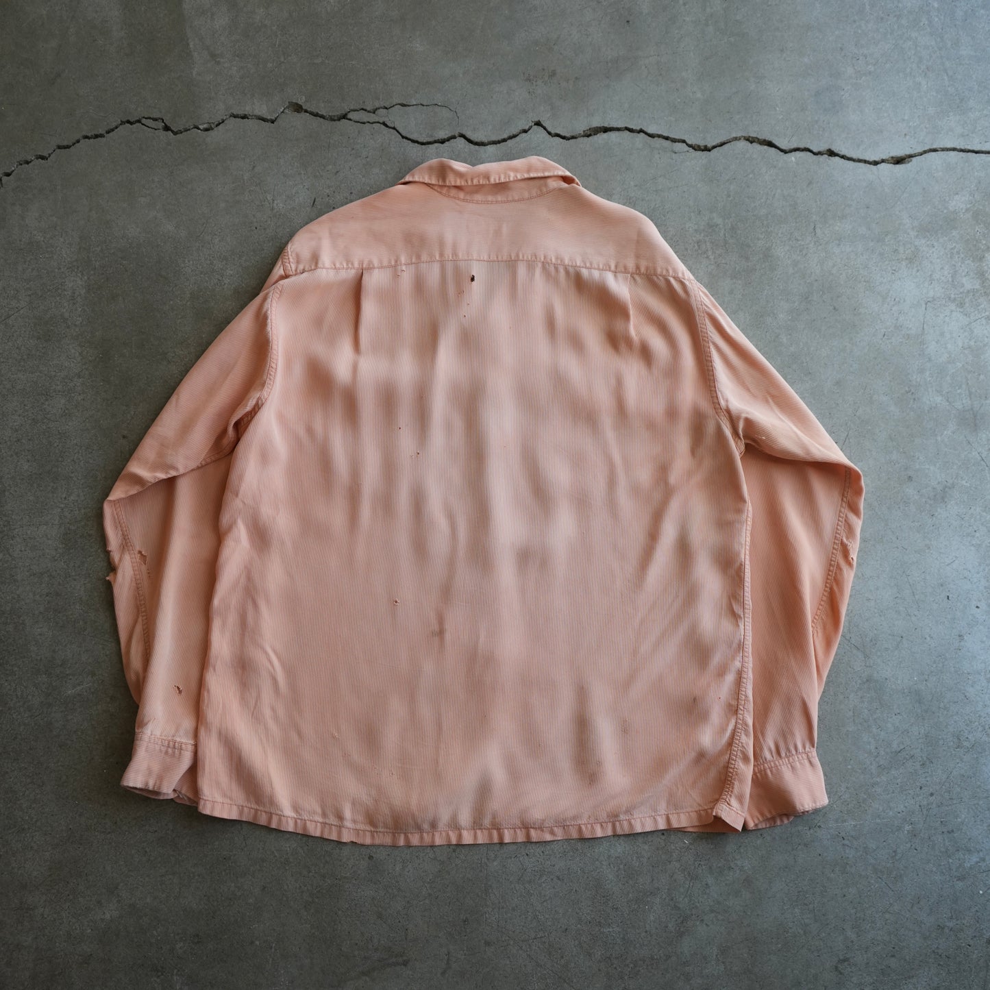 50s peach rayon button up