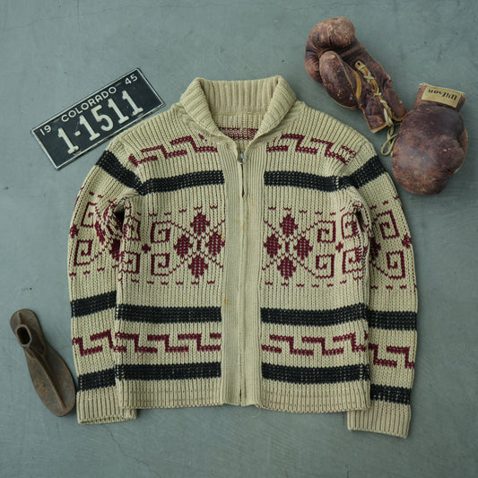 70s pendleton zip up sweater