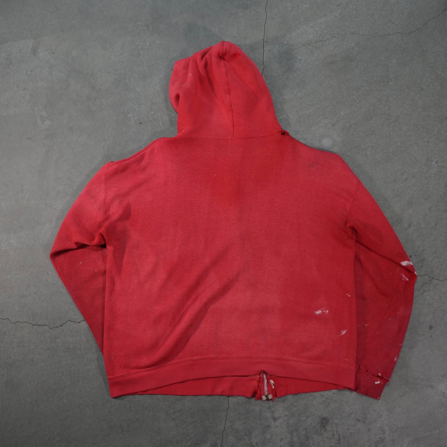 60s faded and painted zip up hoodie