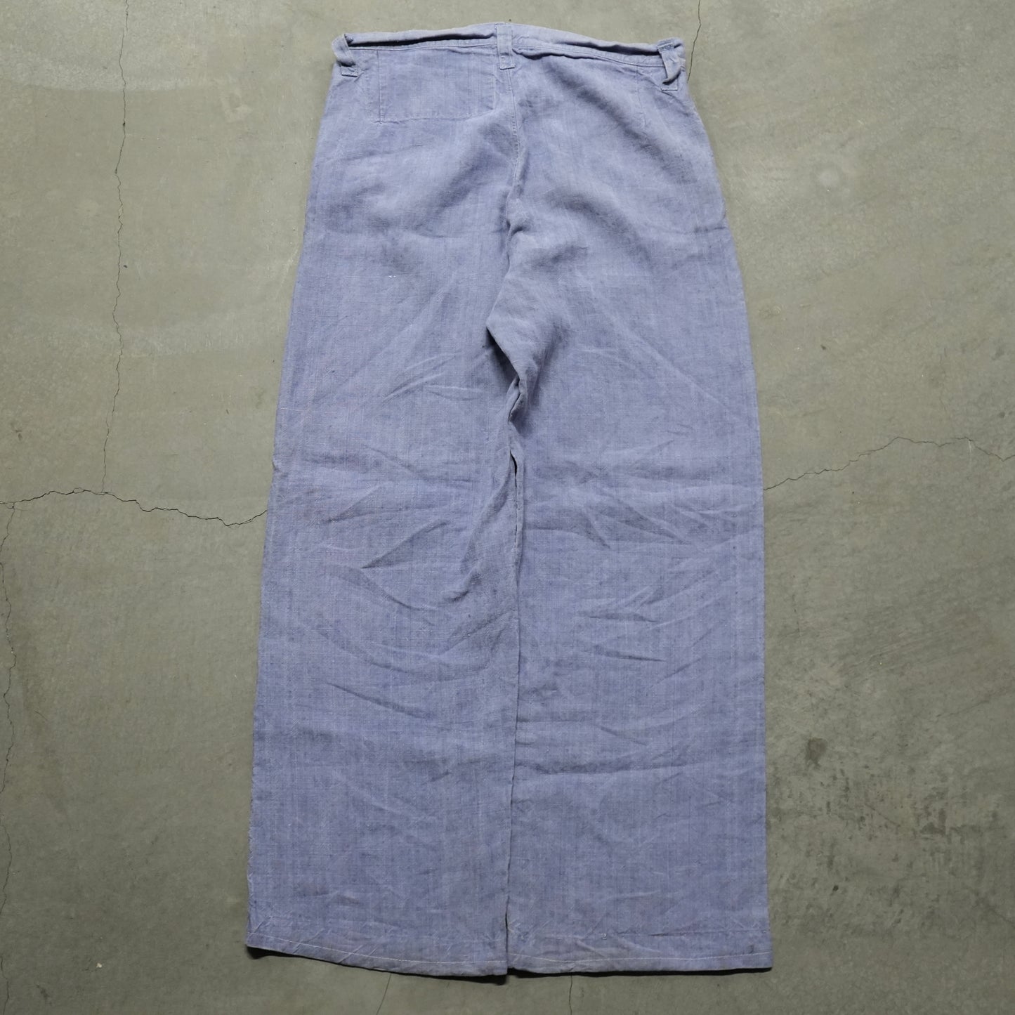 50s French linen flap front sailor pants