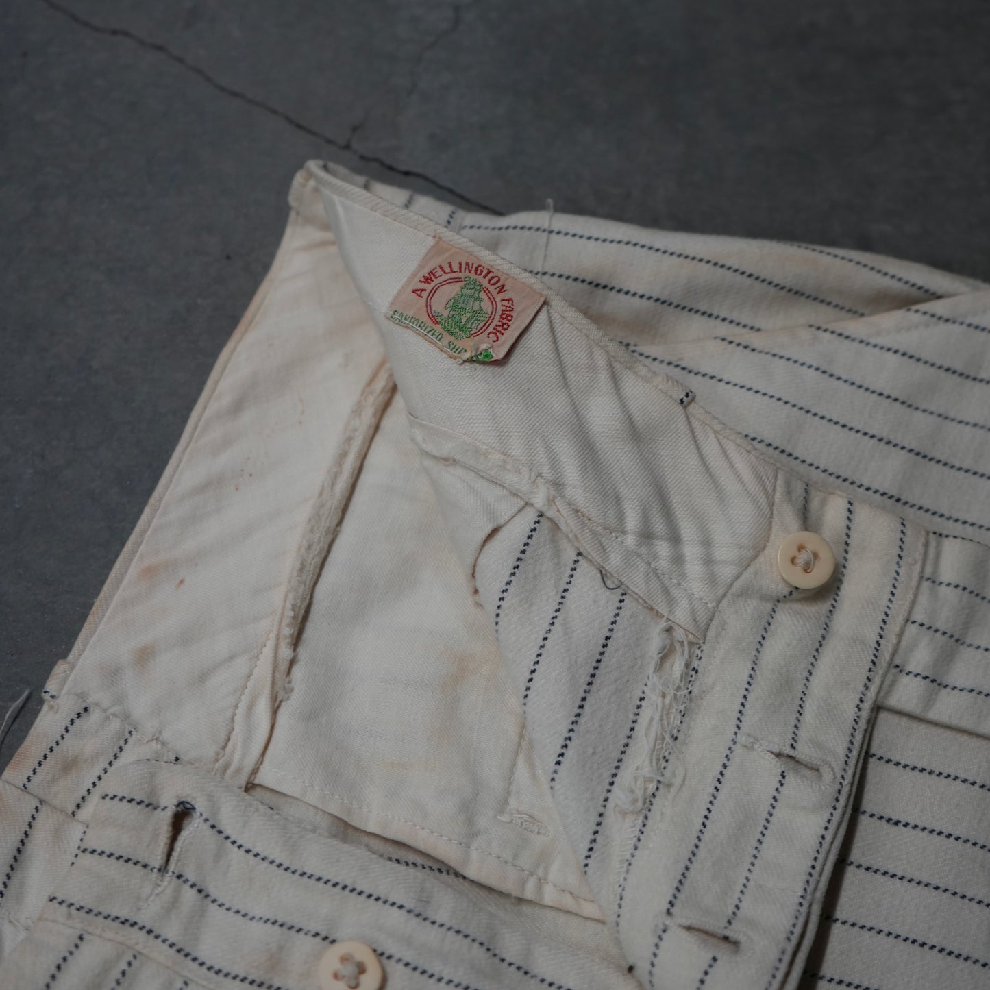 30s pinstriped cotton trousers