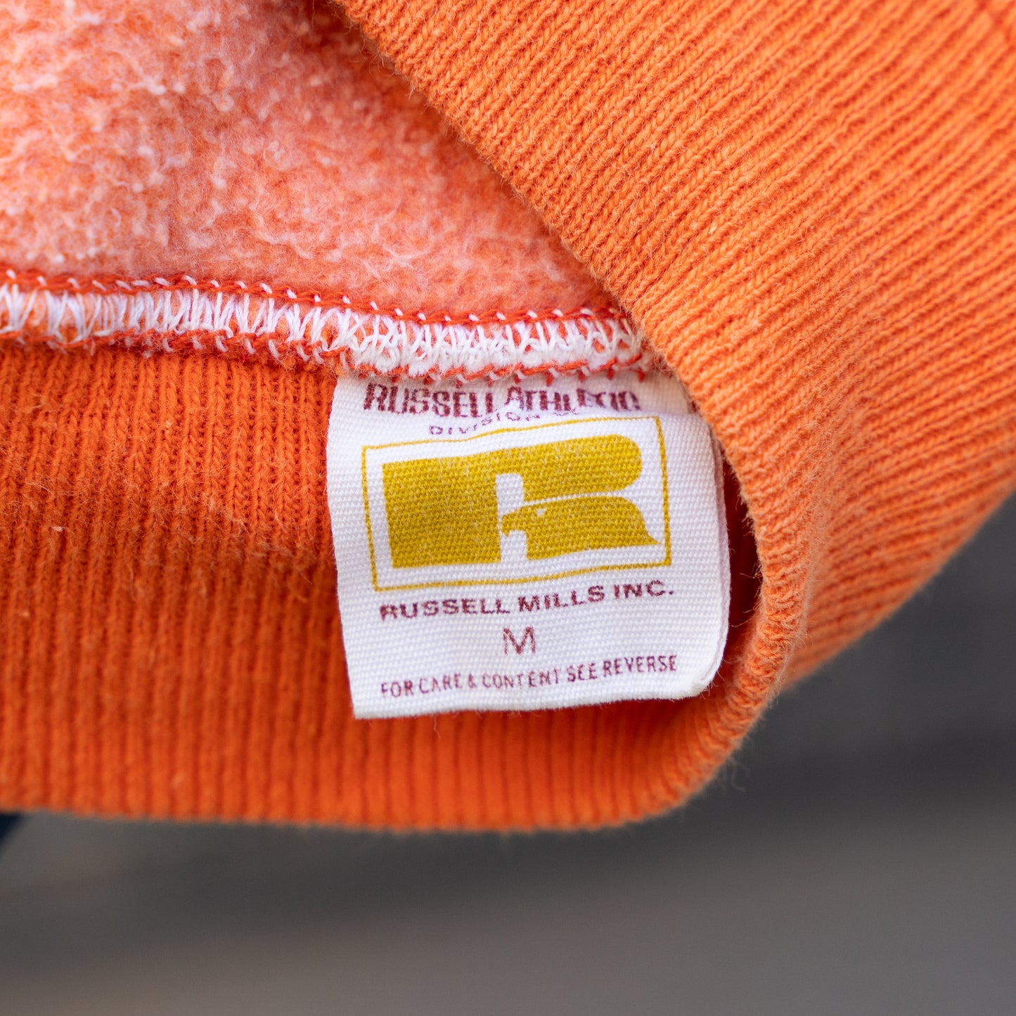 70s faded orange russell hoodie