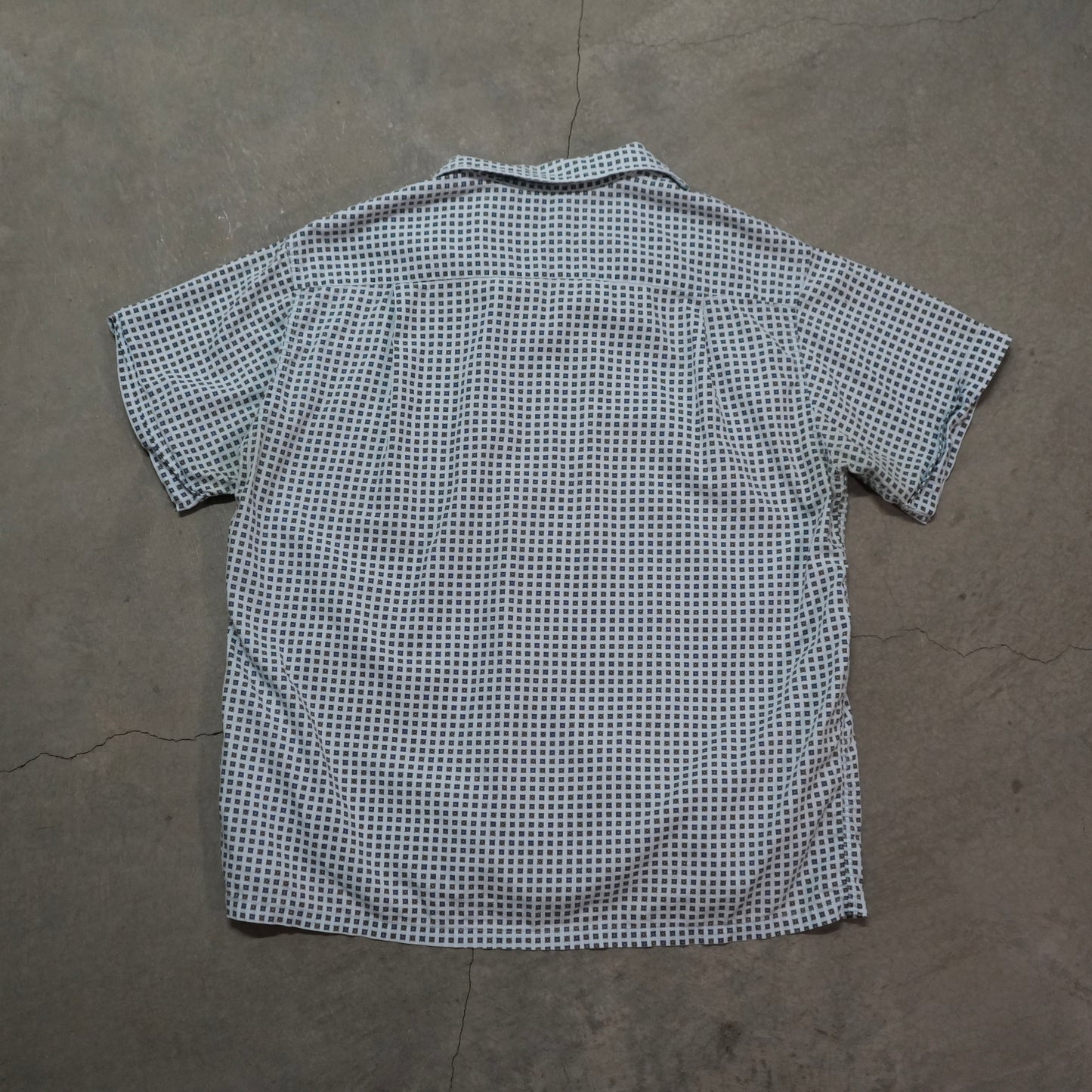 60s printed cotton button up