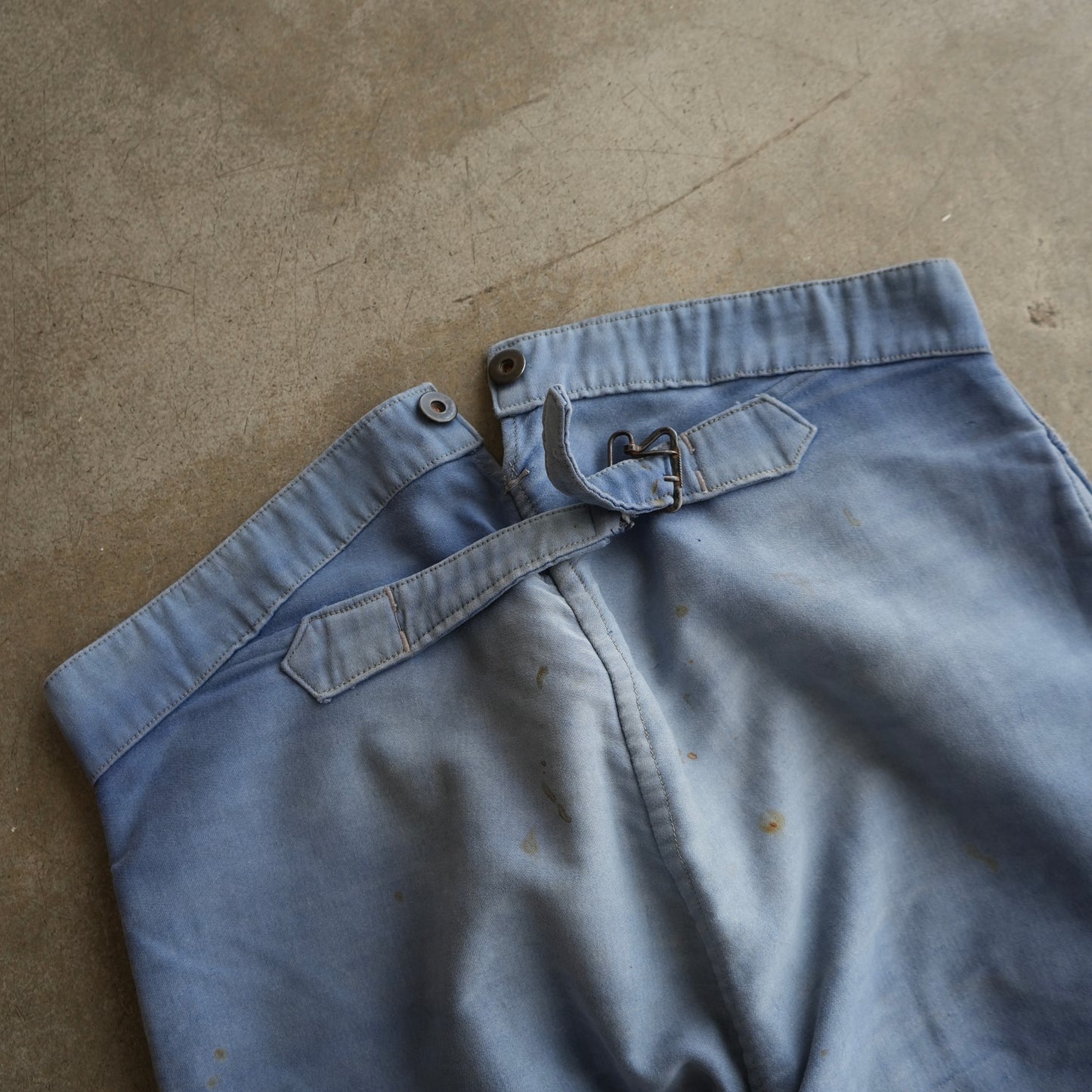40s french moleskin buckle back pants