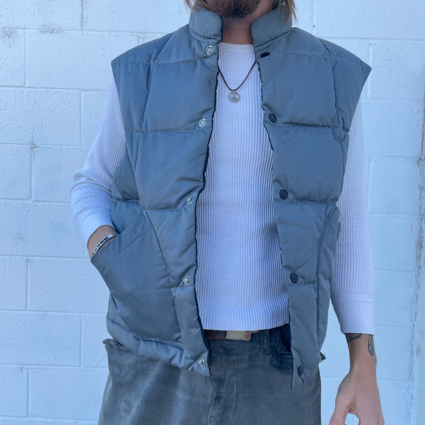 70s down reversible vest