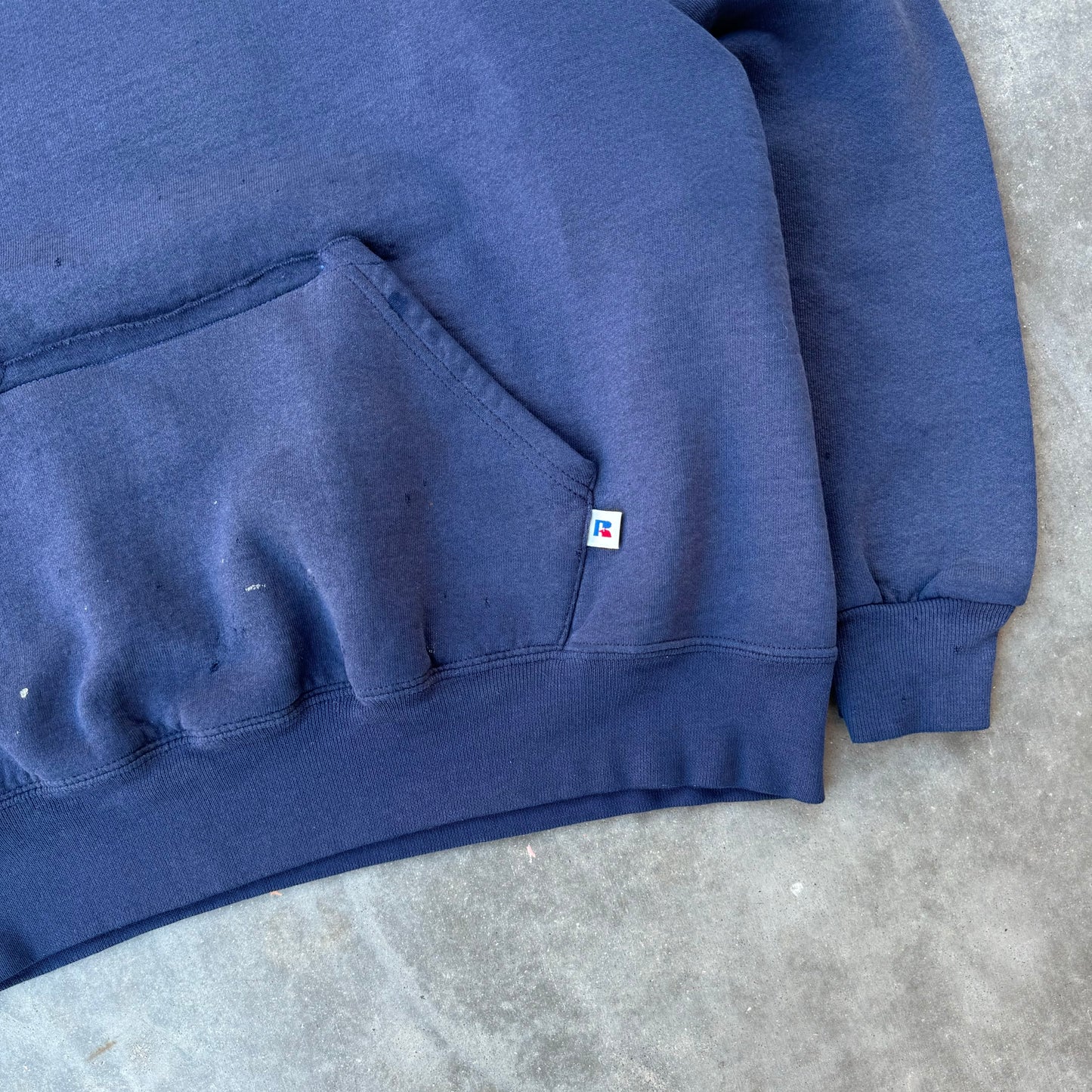 90s faded navy russell hoodie