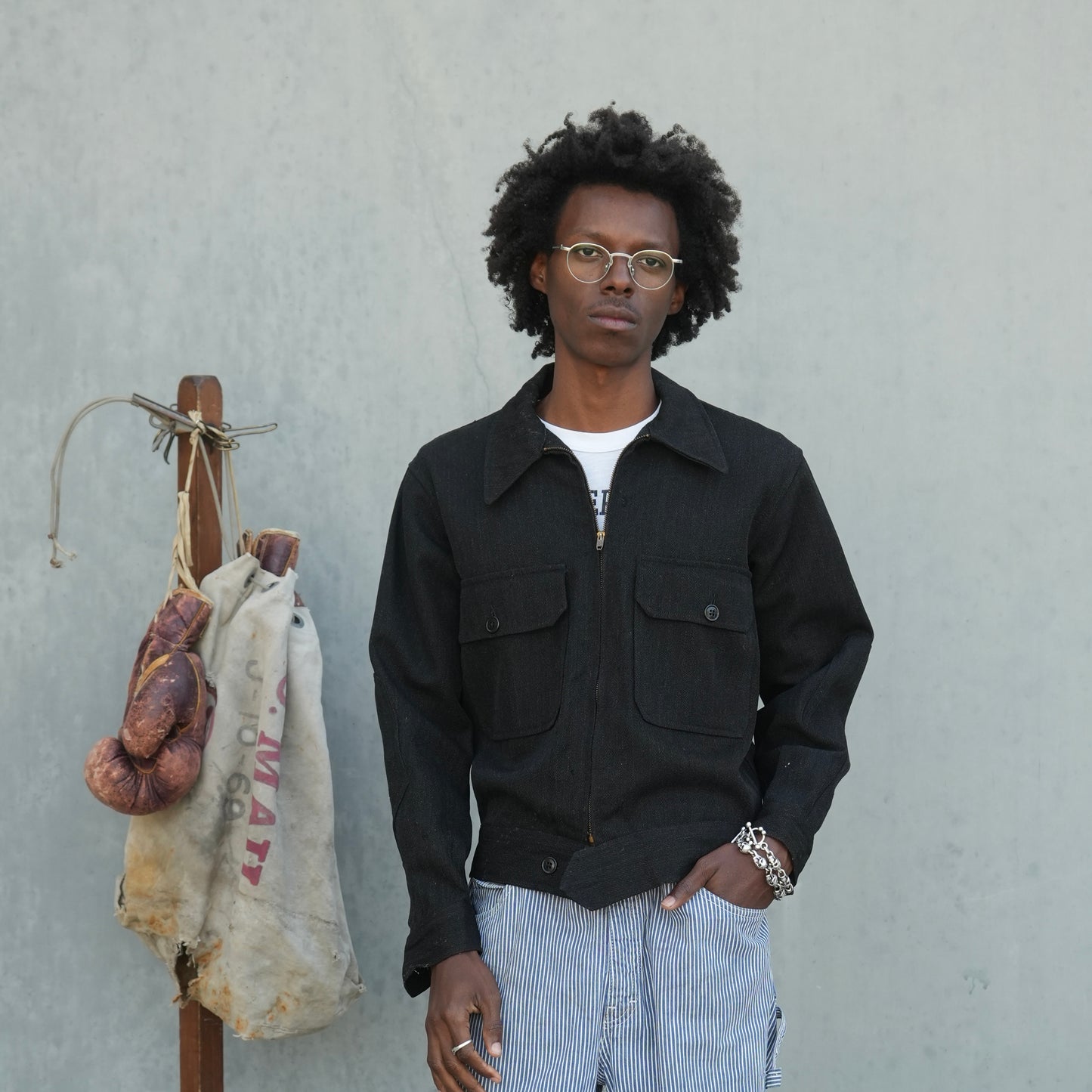 50s black two pocket jacket