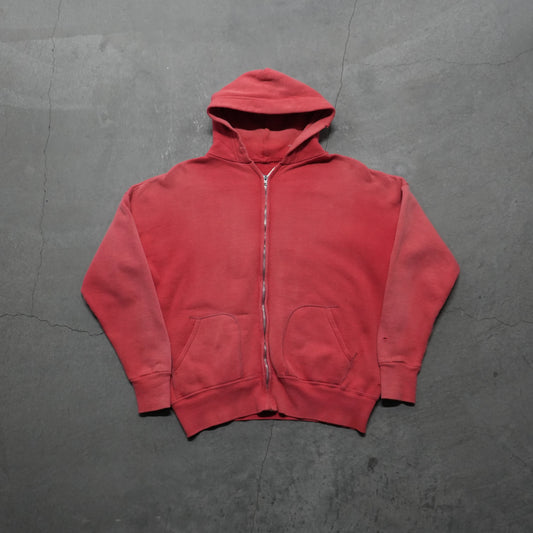 50s faded red zip up hoodie