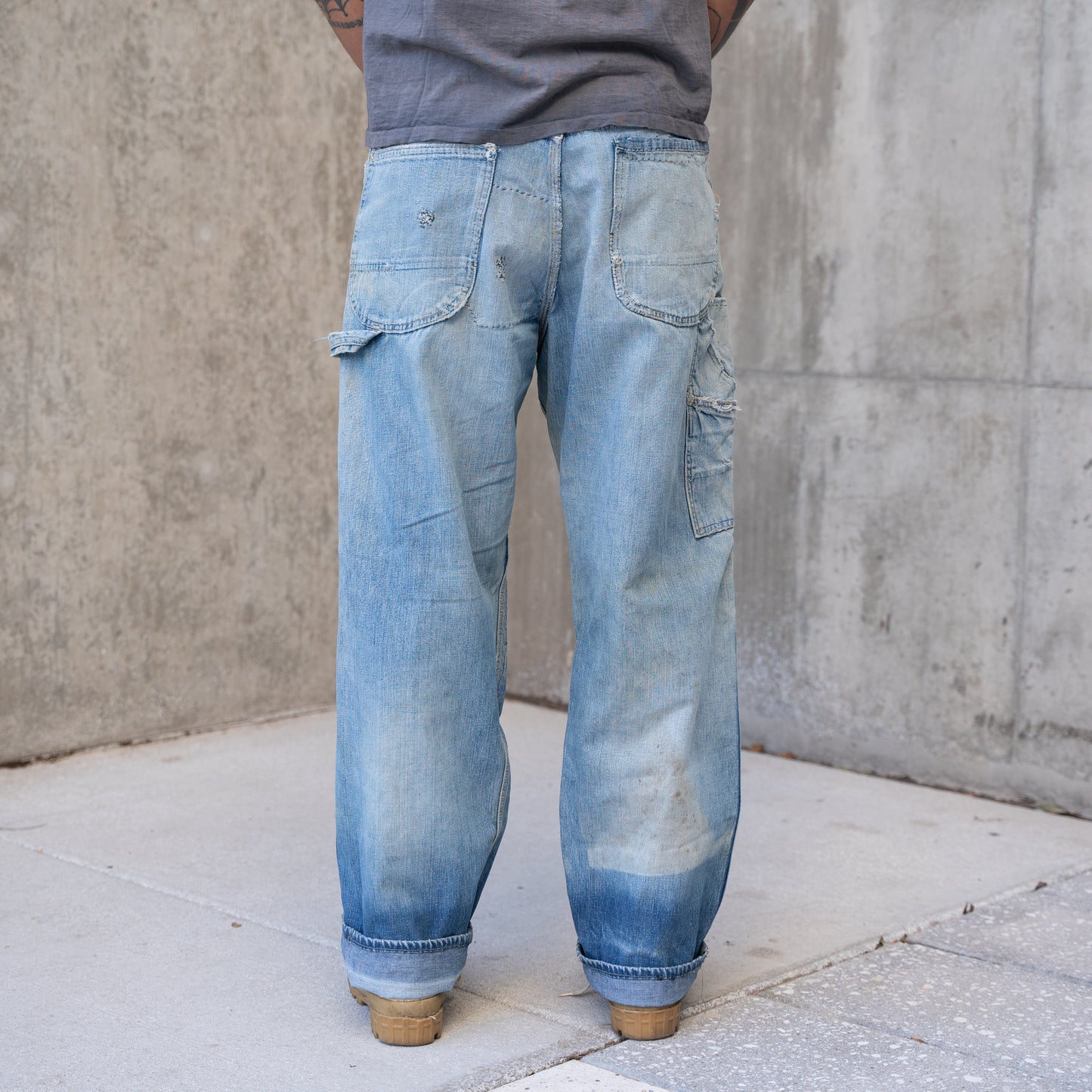 50s heavily repaired lee carpenter jeans