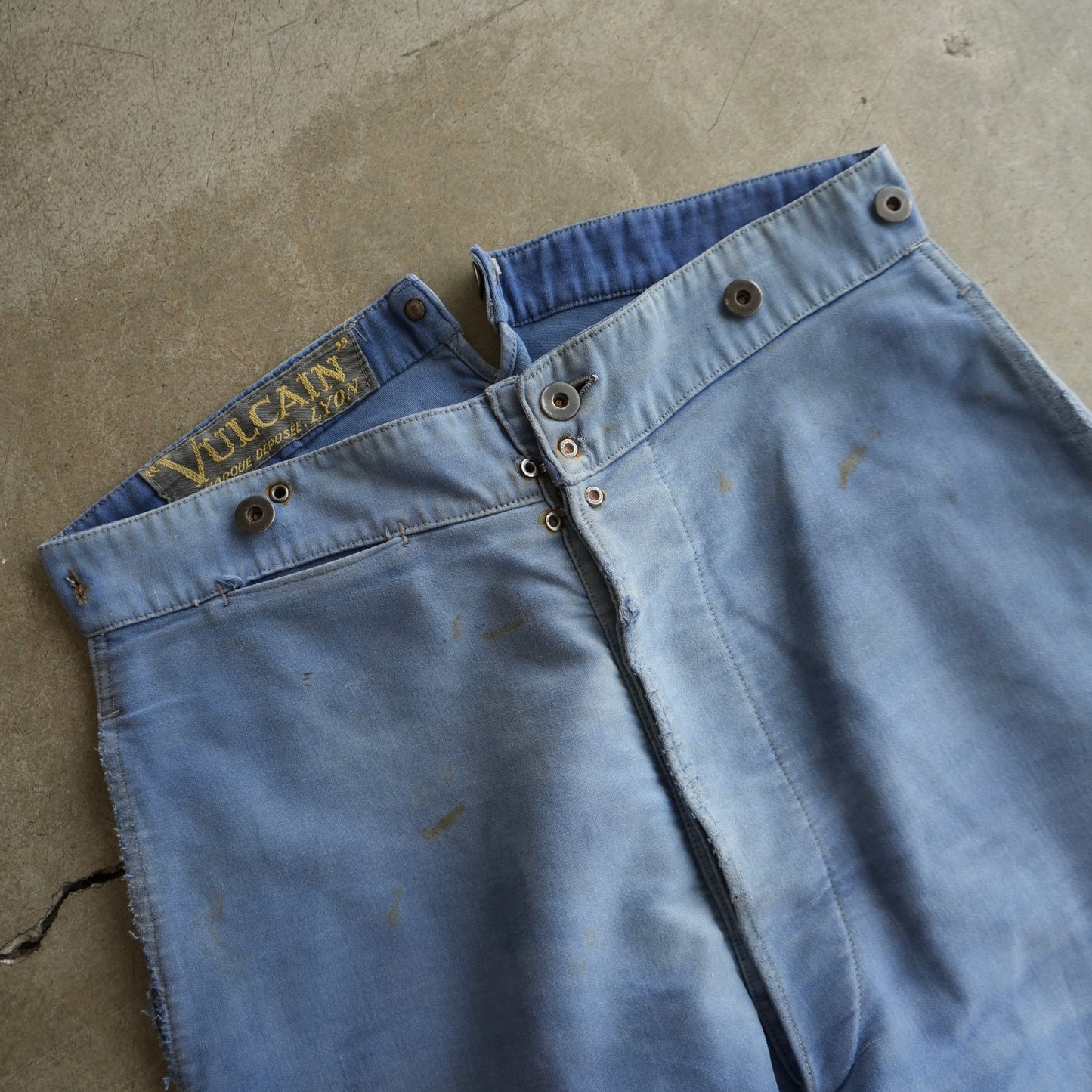 40s french moleskin buckle back pants