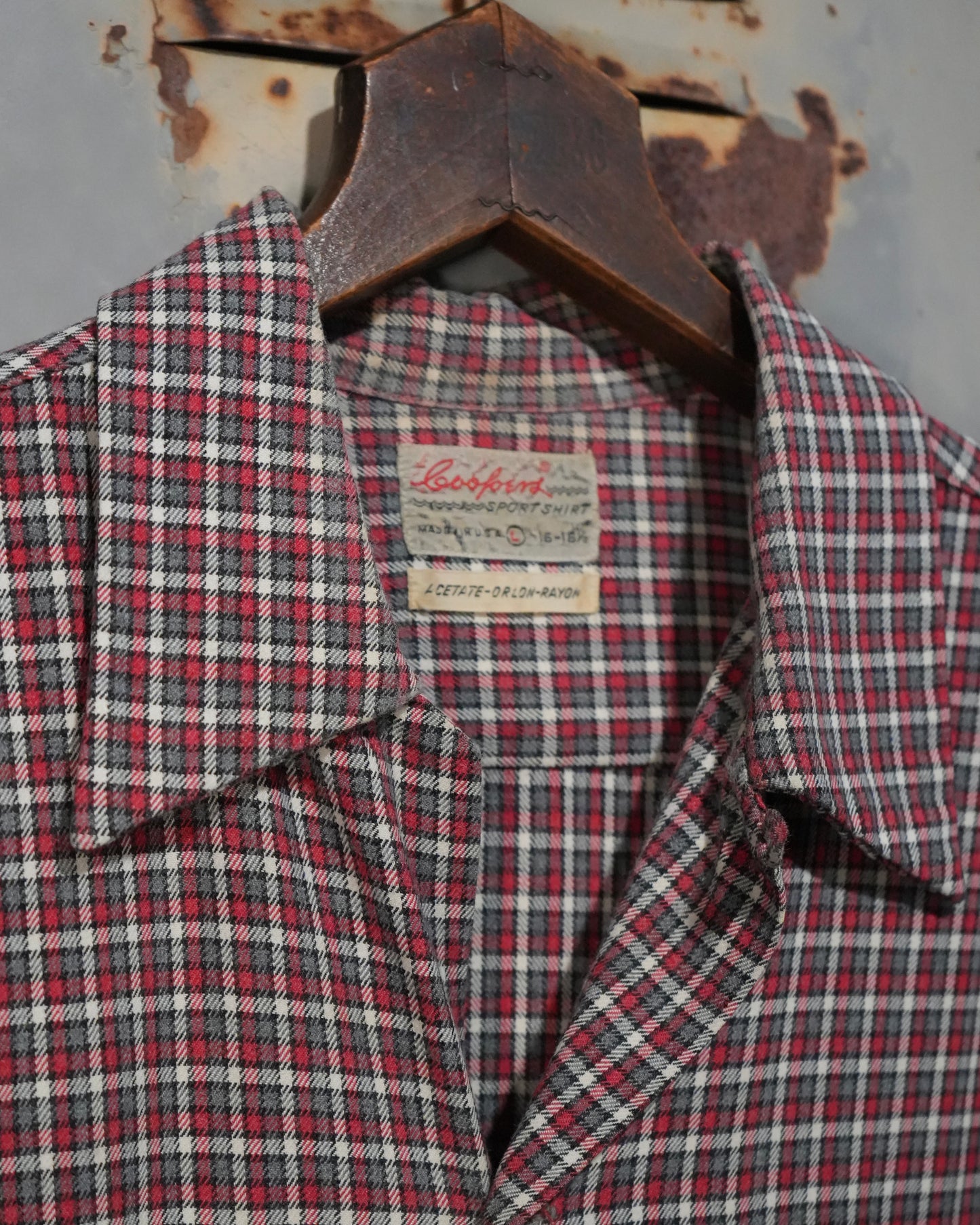 50s Rayon Plaid Shirt