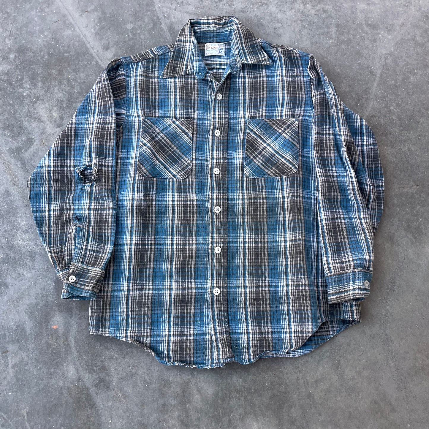 Big Mac Blue Plaid Cotton Flannel