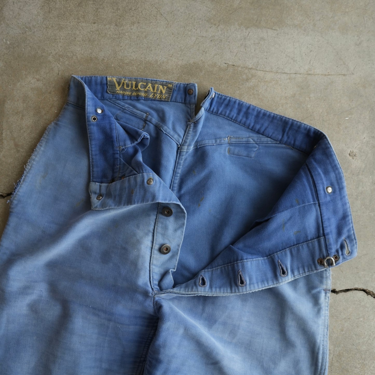 40s french moleskin buckle back pants