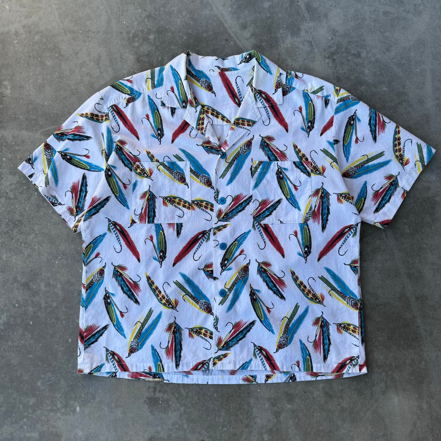 60s fly fishing button up