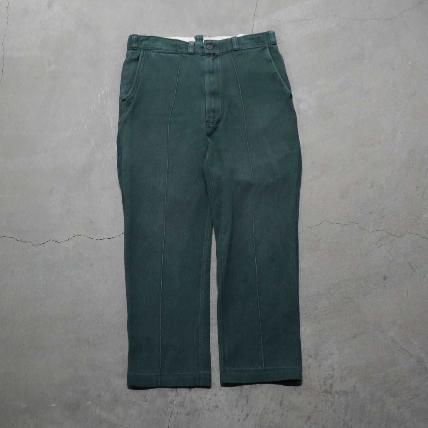 50s green cotton whipcord pants