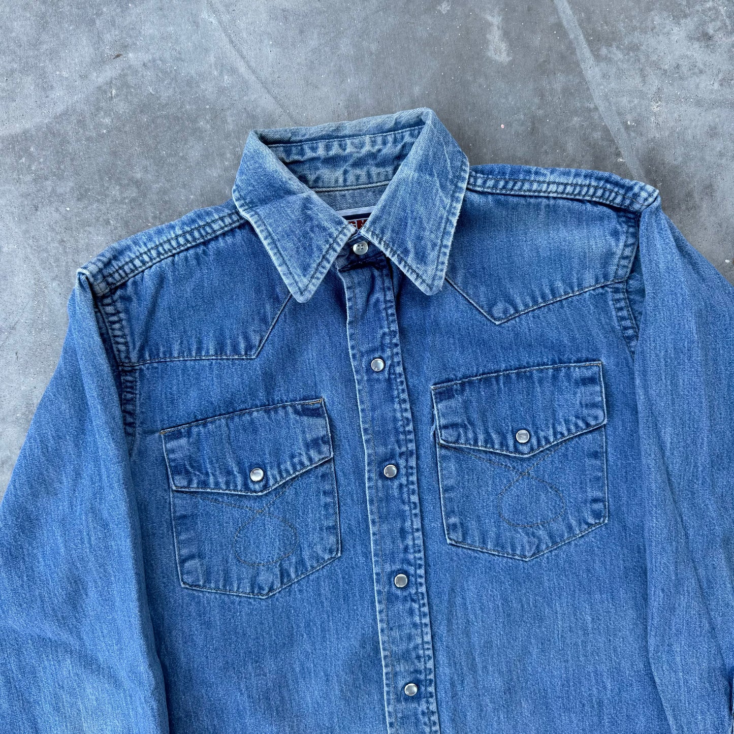 80s big mac denim pearl snap