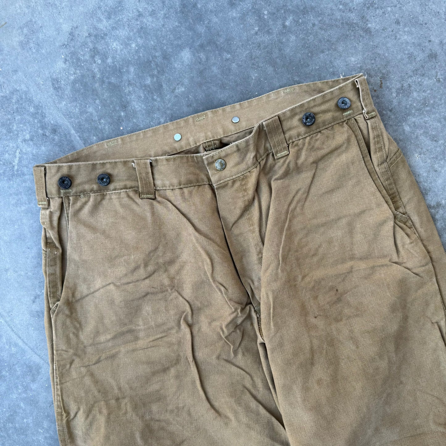 filson waxed tin cloth pants