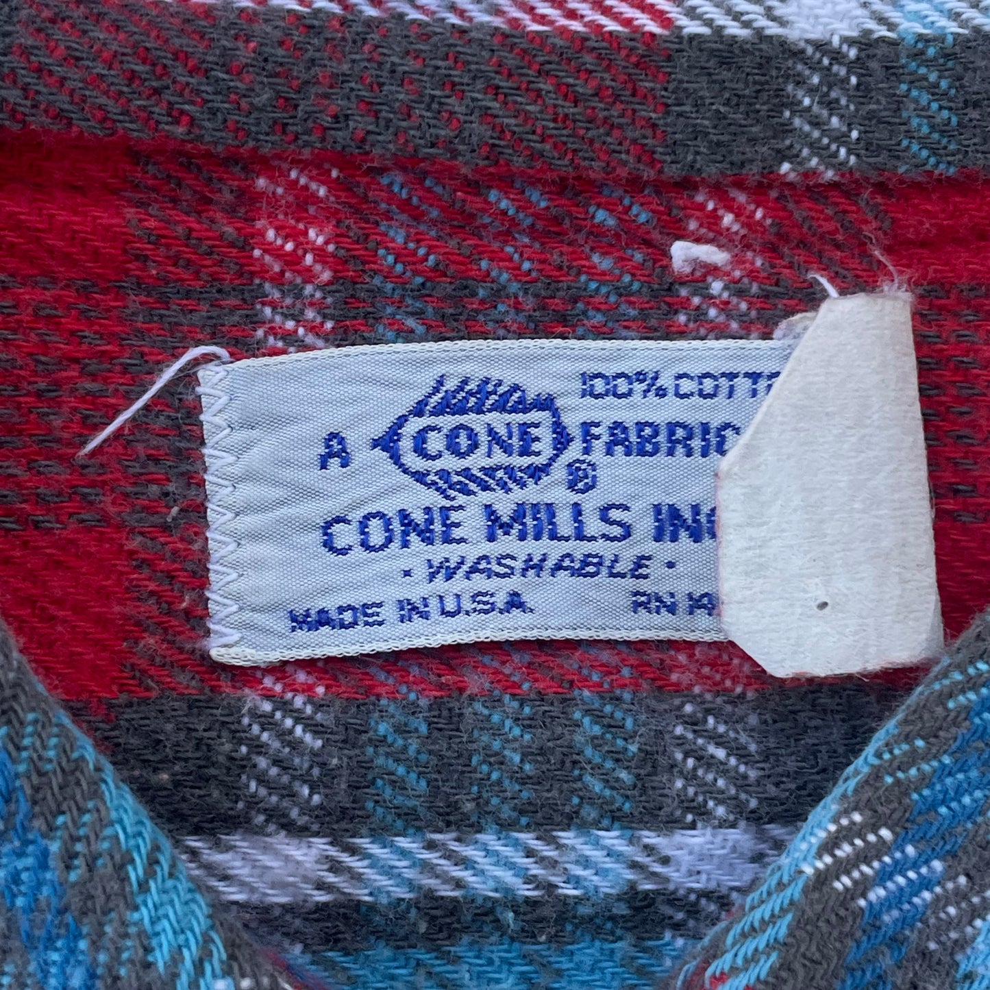 70’s Cone Mills Red Plaid Cotton Flannel