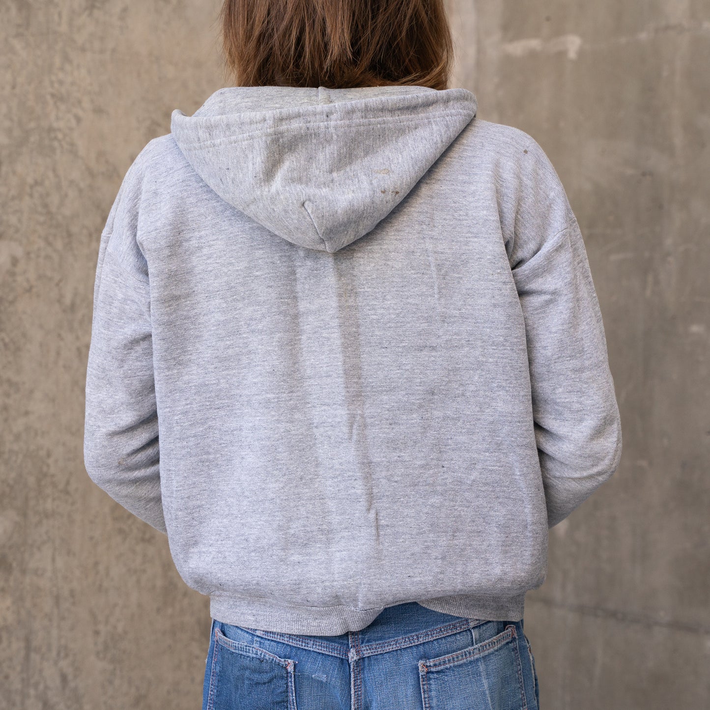 60s grey zip up hoodie