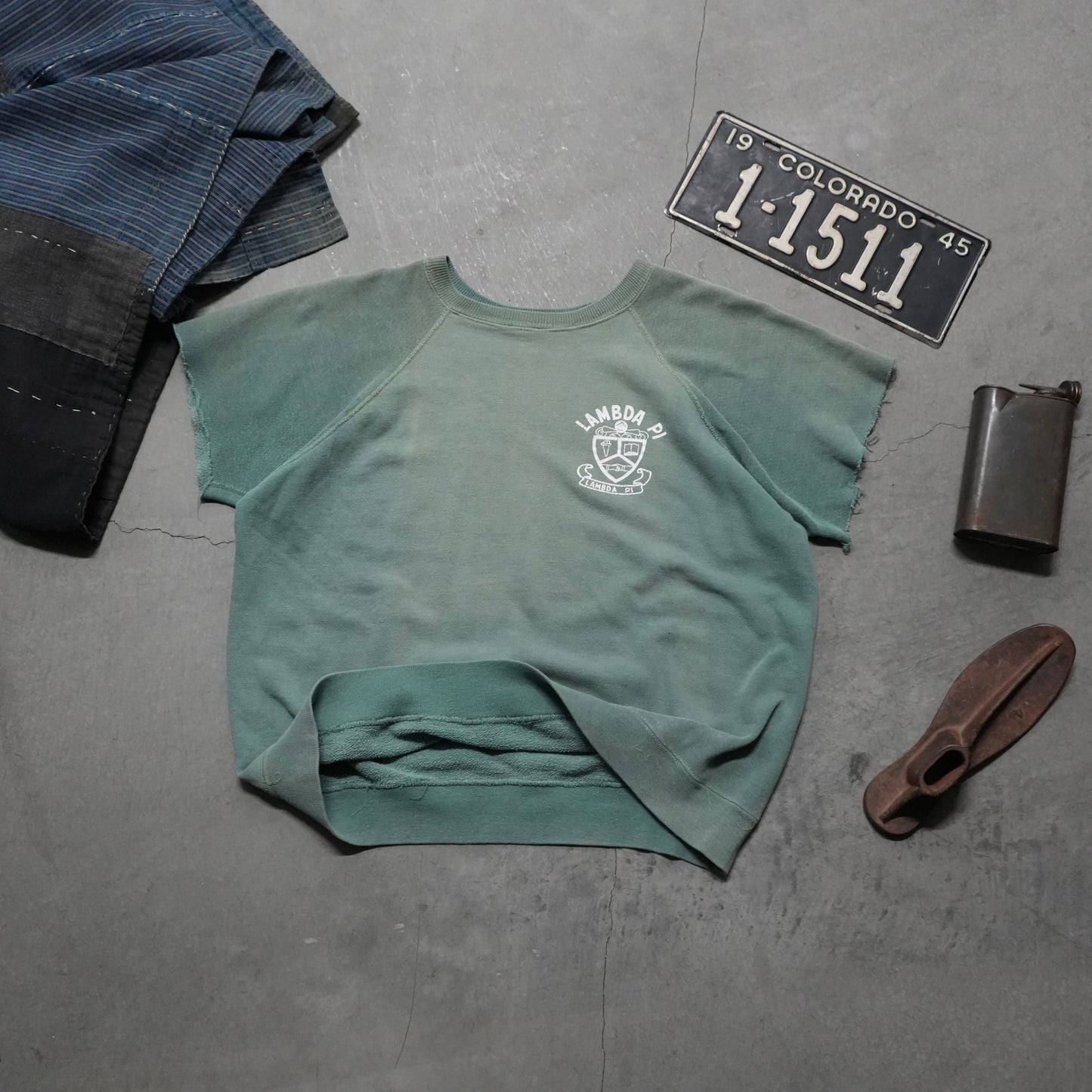 60s faded green sweat
