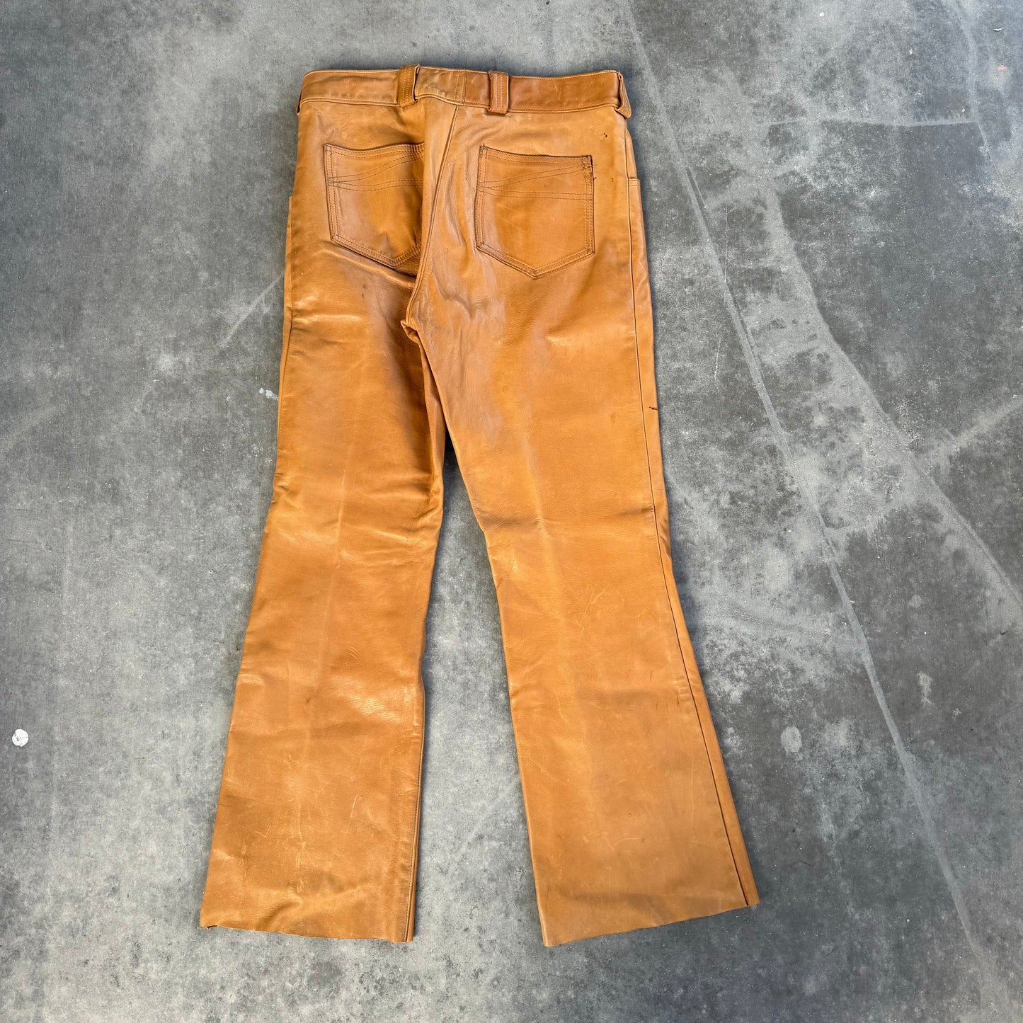 60s zig zag leather pants