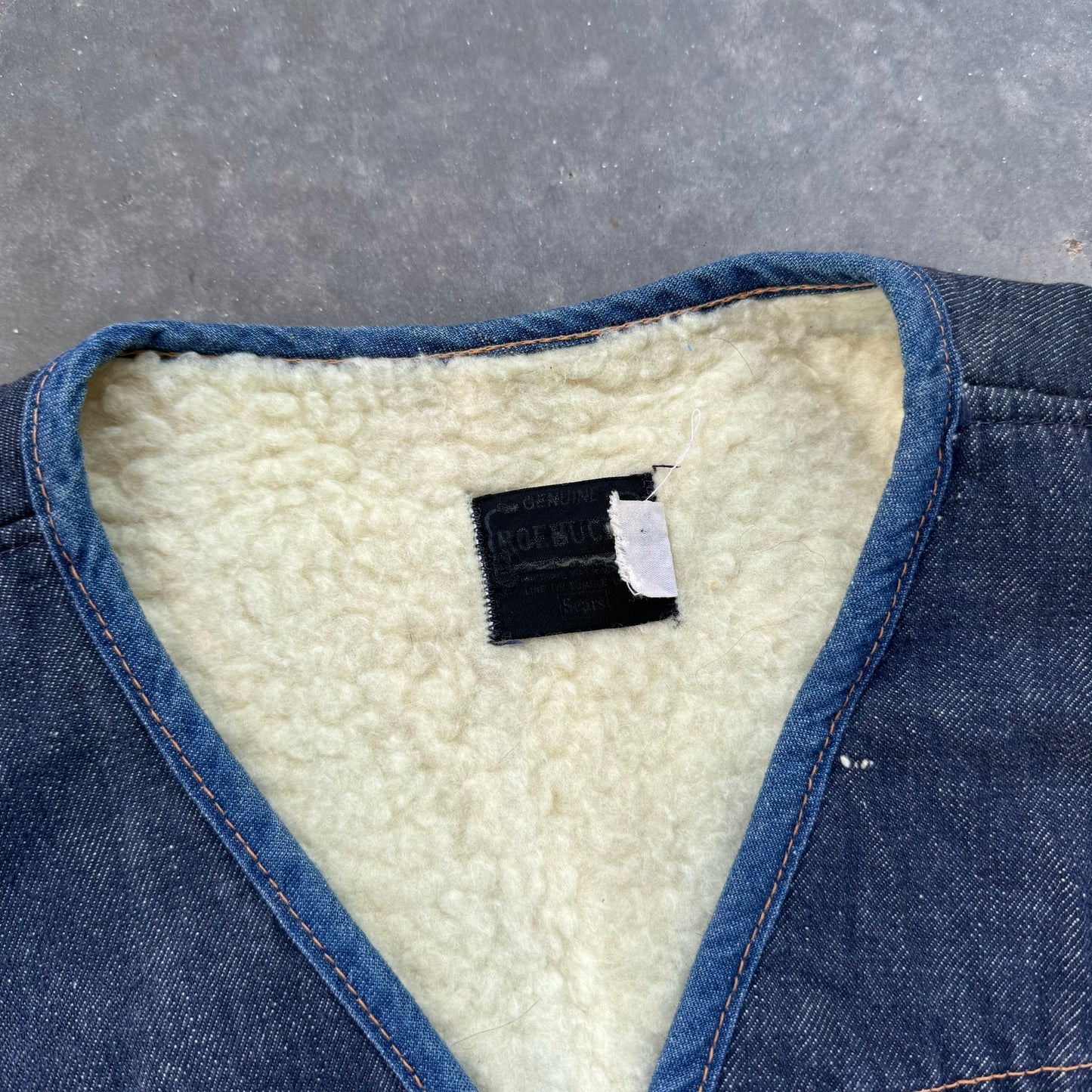 70s denim sherpa vest