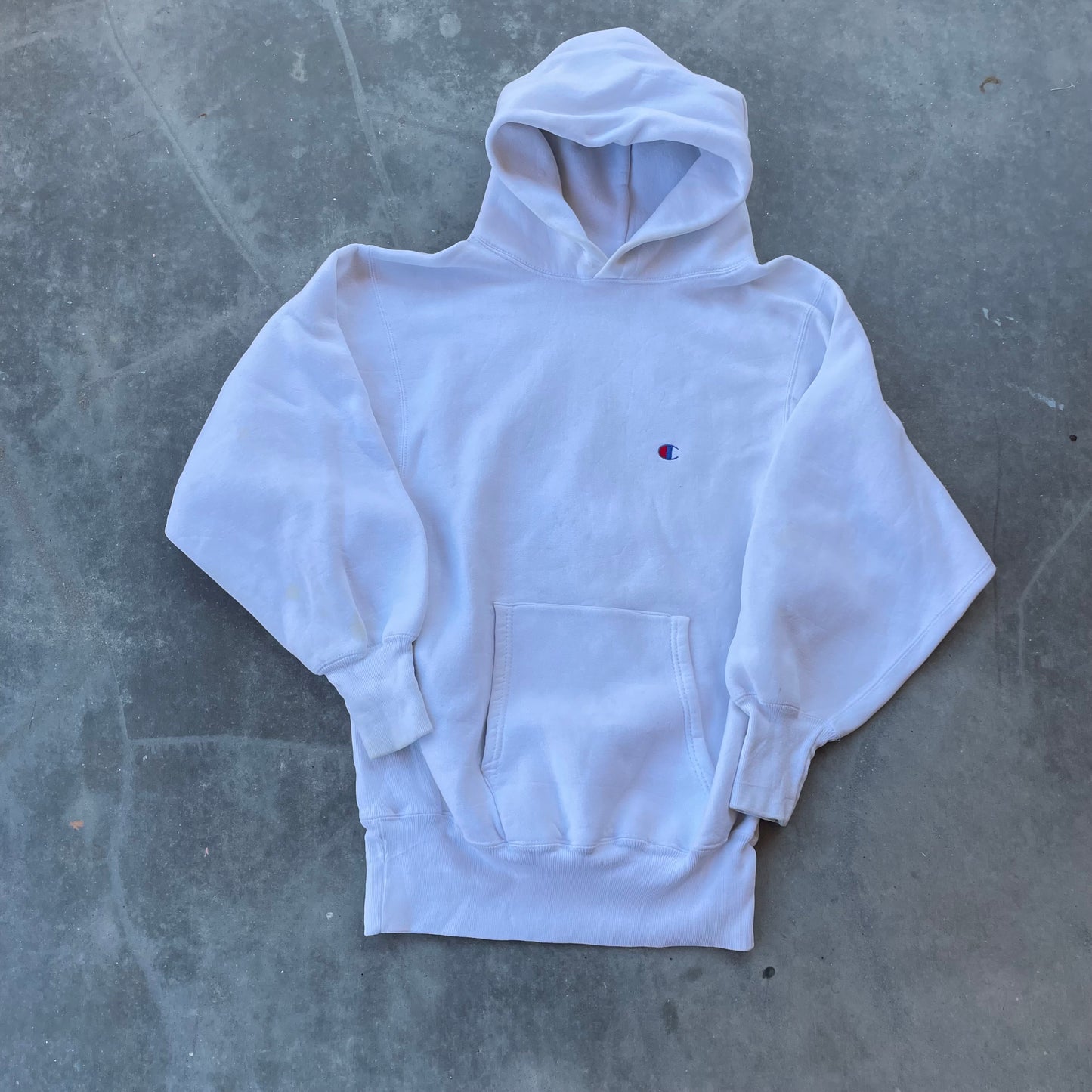 90’s Champion Reverse Weave Blank White Hoodie