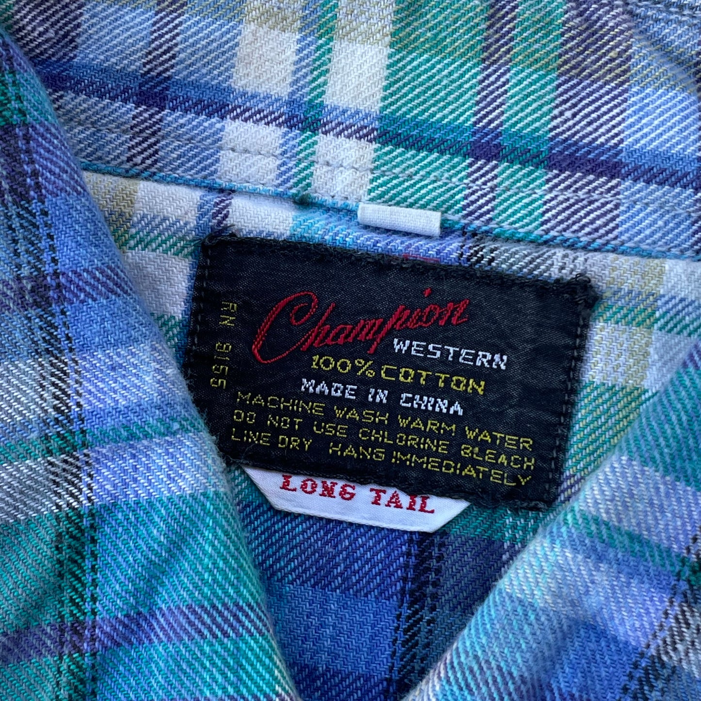 Blue Green Plaid Western Pearl Snap Shirt