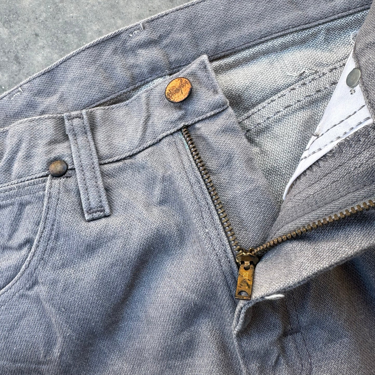 70s wrangler cowboy cut grey jeans