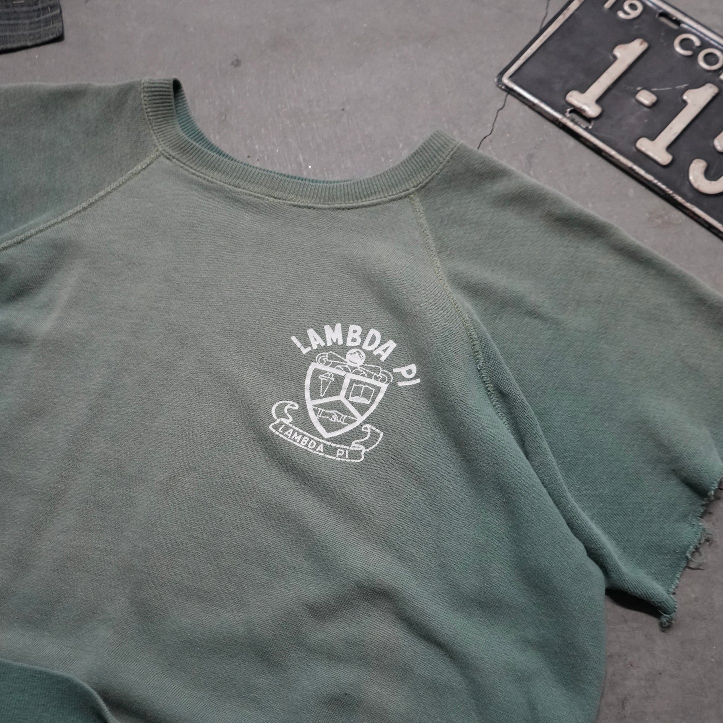 60s faded green sweat