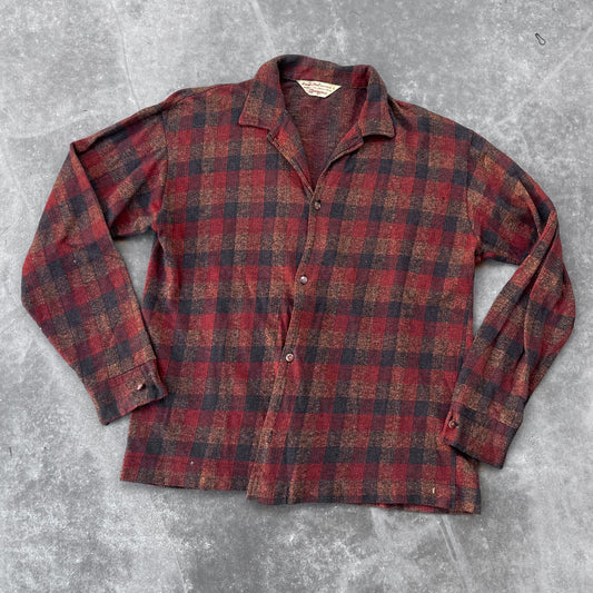 50’s/60’s Full Combed Cotton Plaid Flannel Shirt