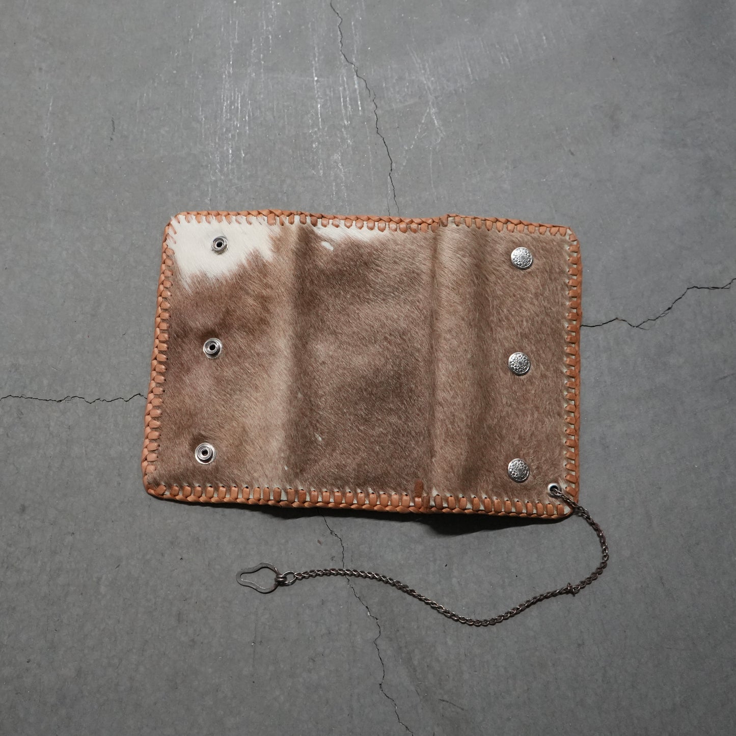 70s hair on hide wallet