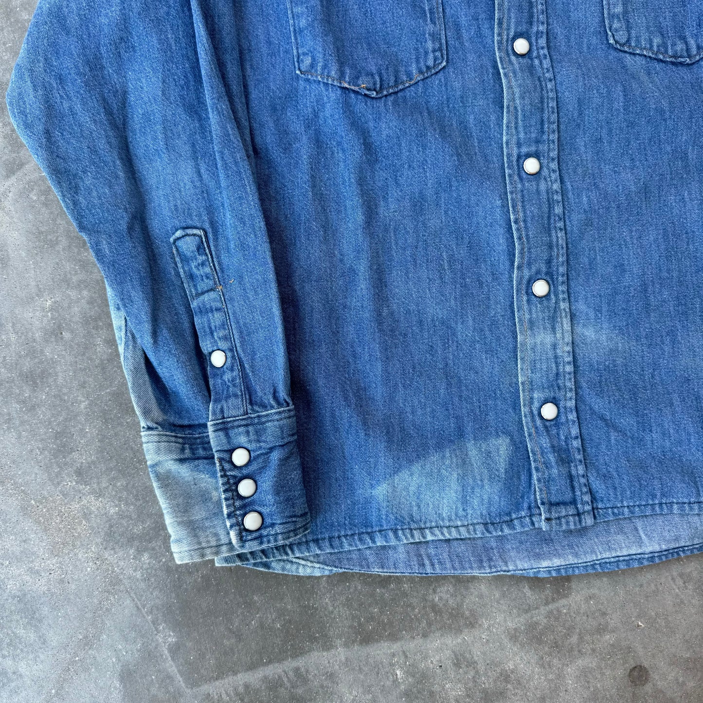 70s maverick blue bell denim pearl snap