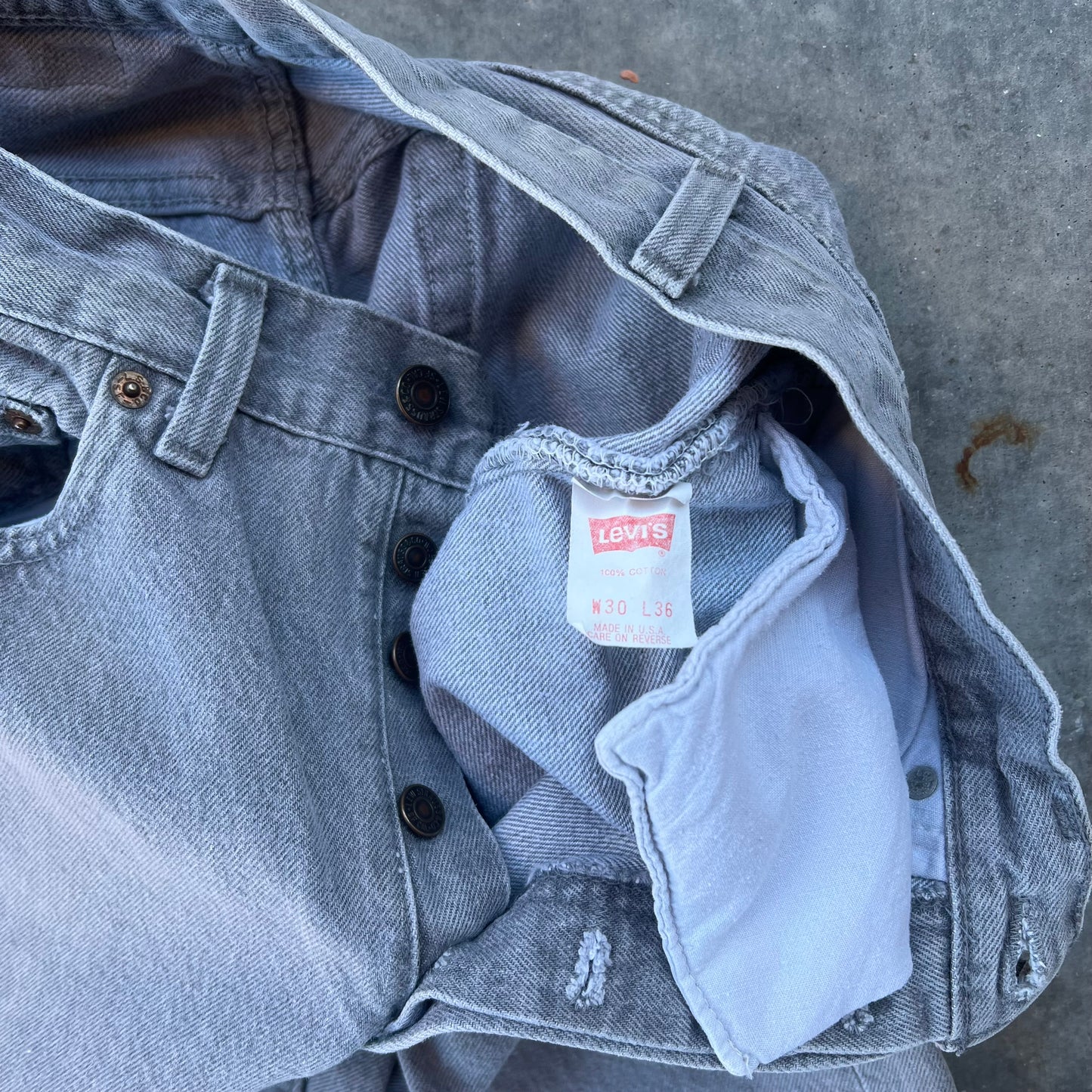 80s levi’s 501 grey