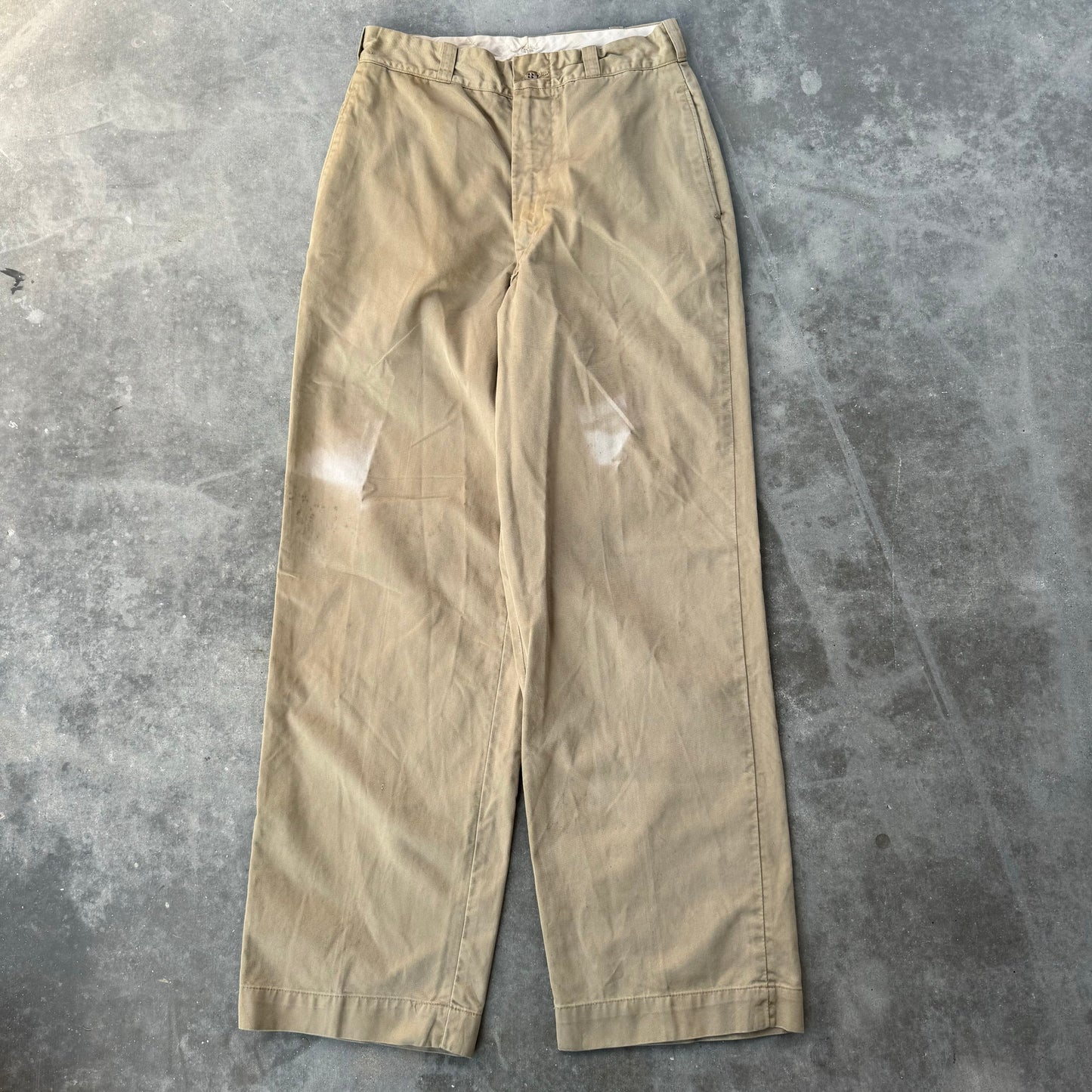 50s hand stenciled military chinos