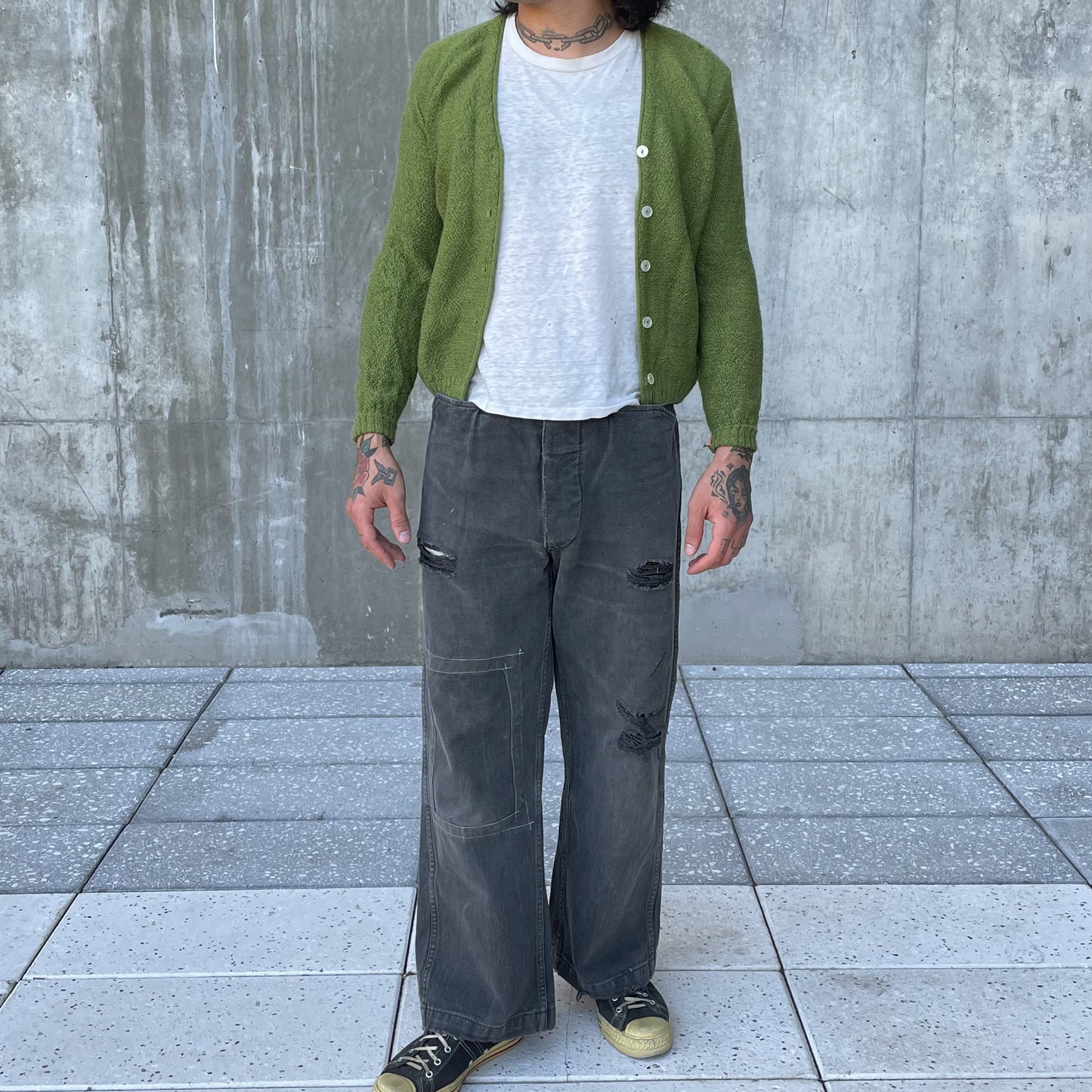 60’s Sage Green Mohair Cardigan