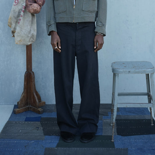 40s black over dyed cotton sailor pants