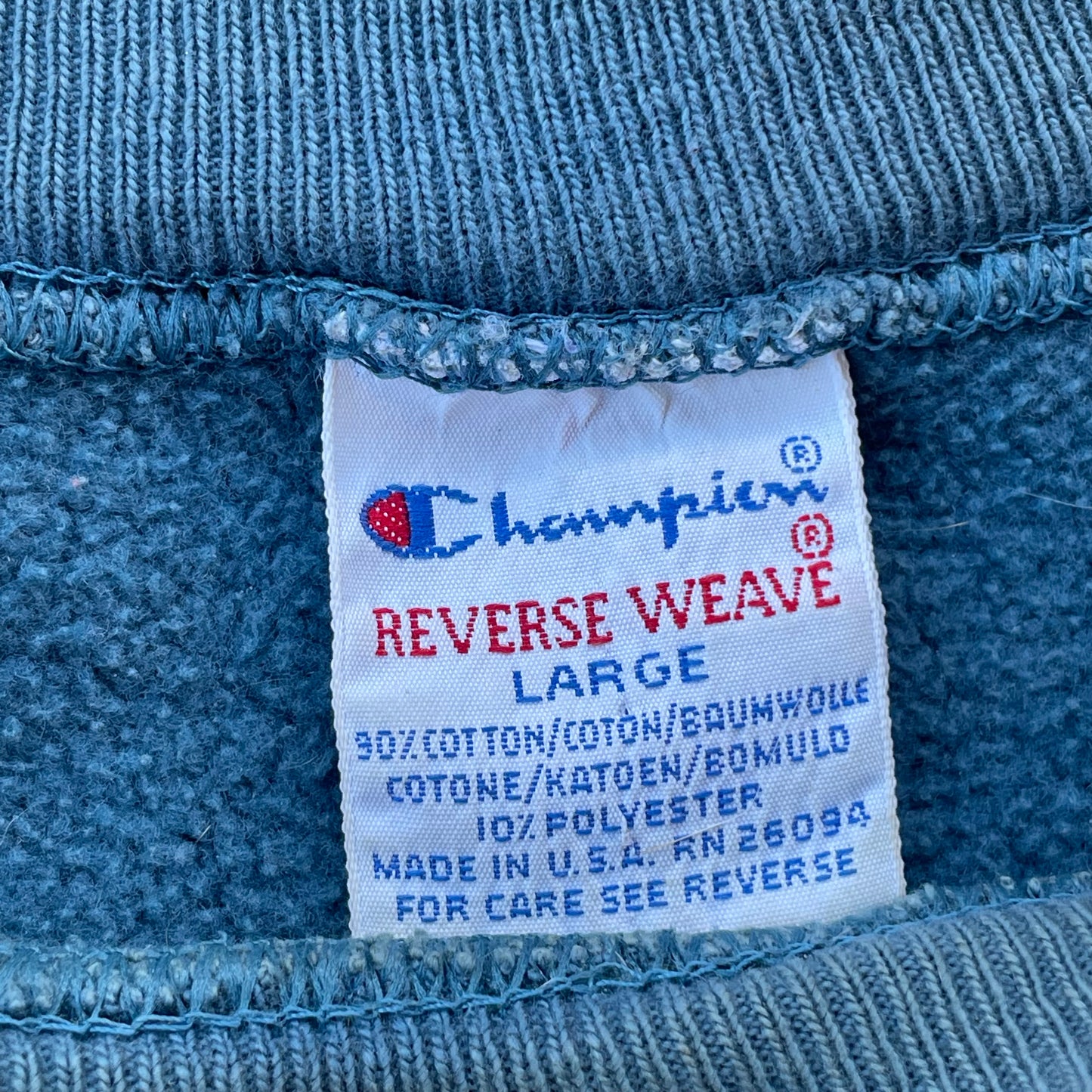 Teal Blue Champion Reverse Weave Sweatshirt