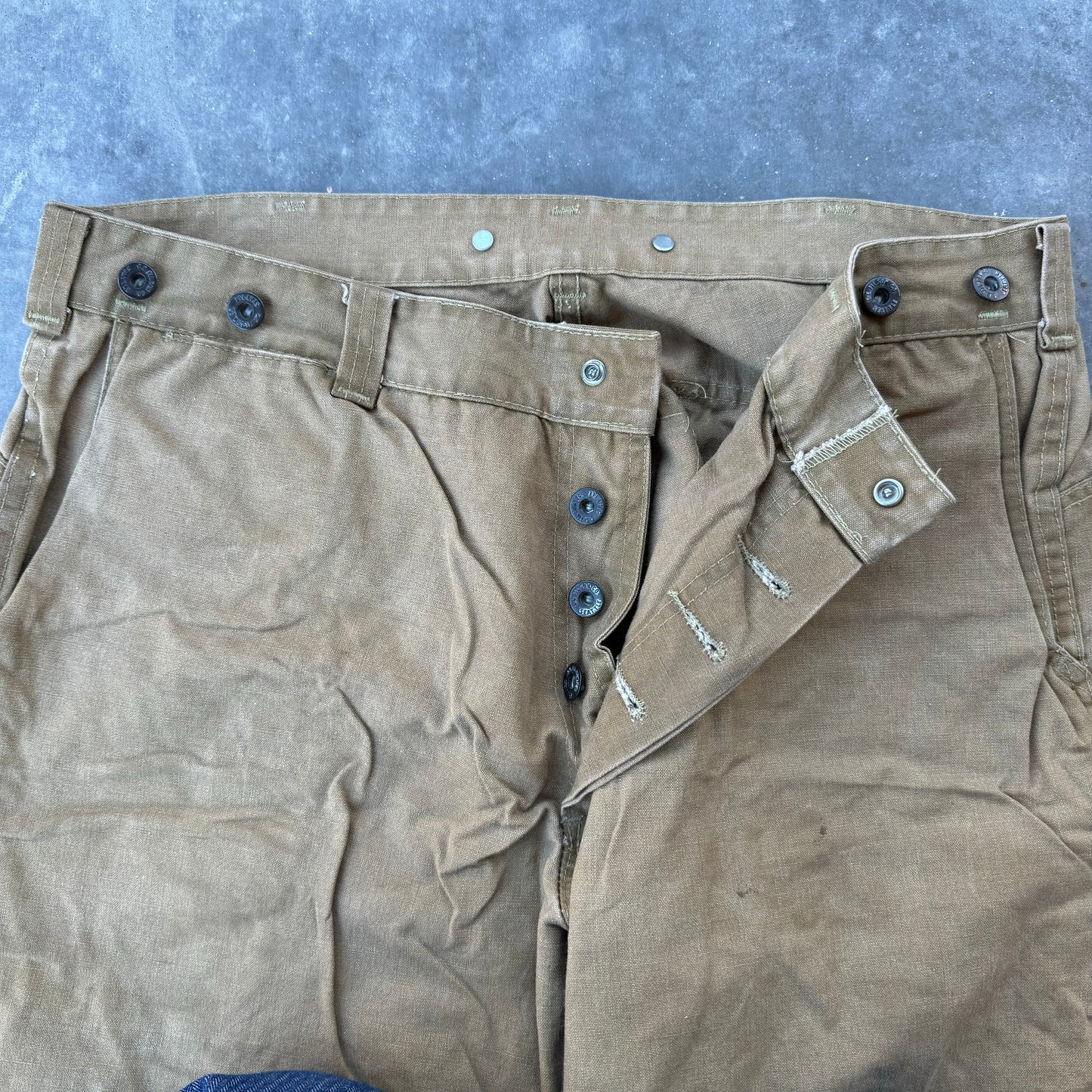 filson waxed tin cloth pants