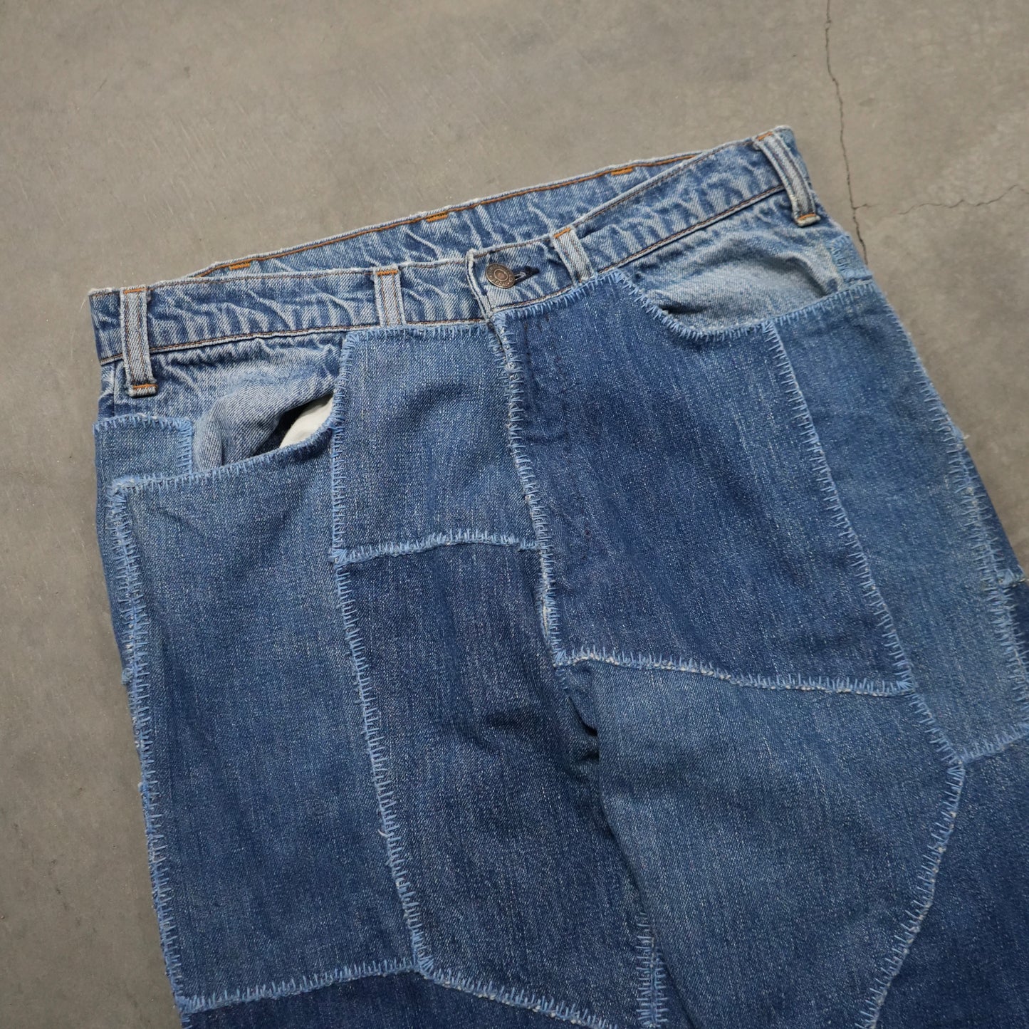 70s levi’s big e patch work flares