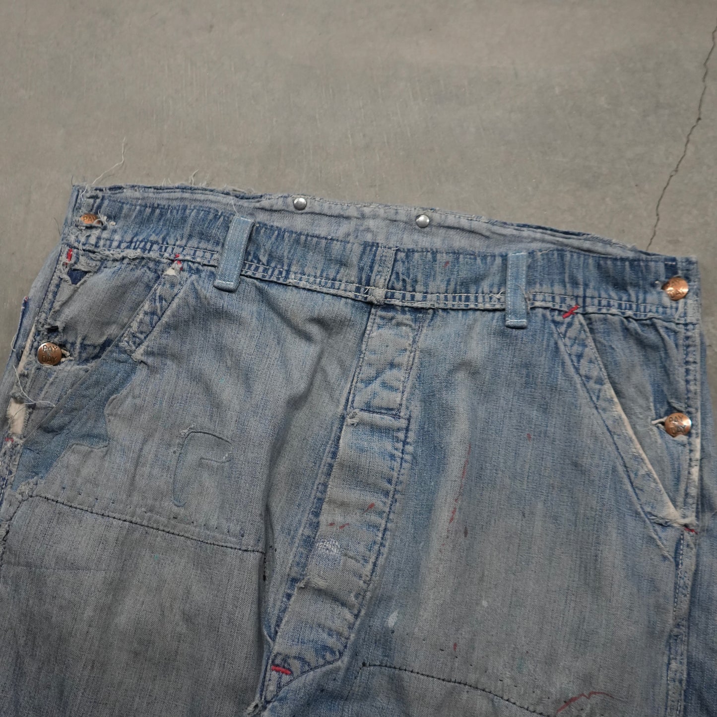 50s pay day overalls converted to pants