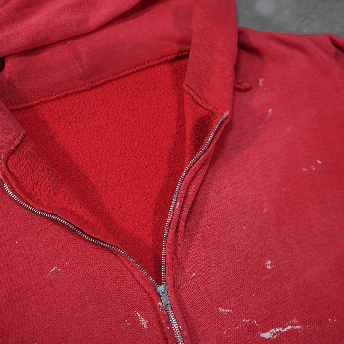 60s faded and painted zip up hoodie