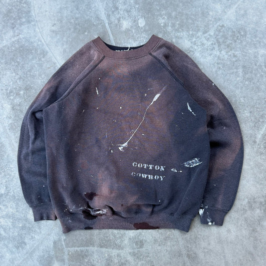 sun faded cotton cowboy crewneck