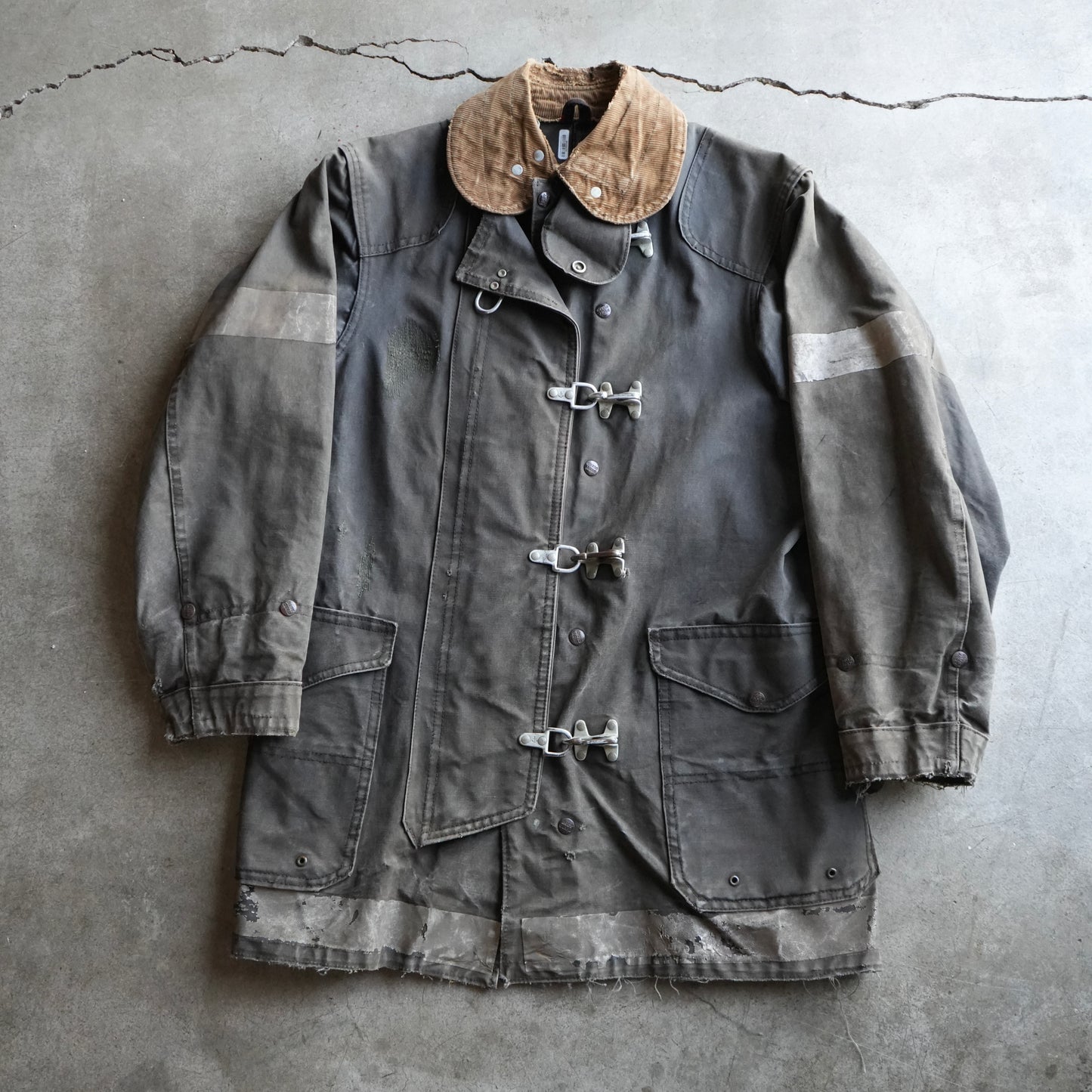 50s black clasp firefighters jacket