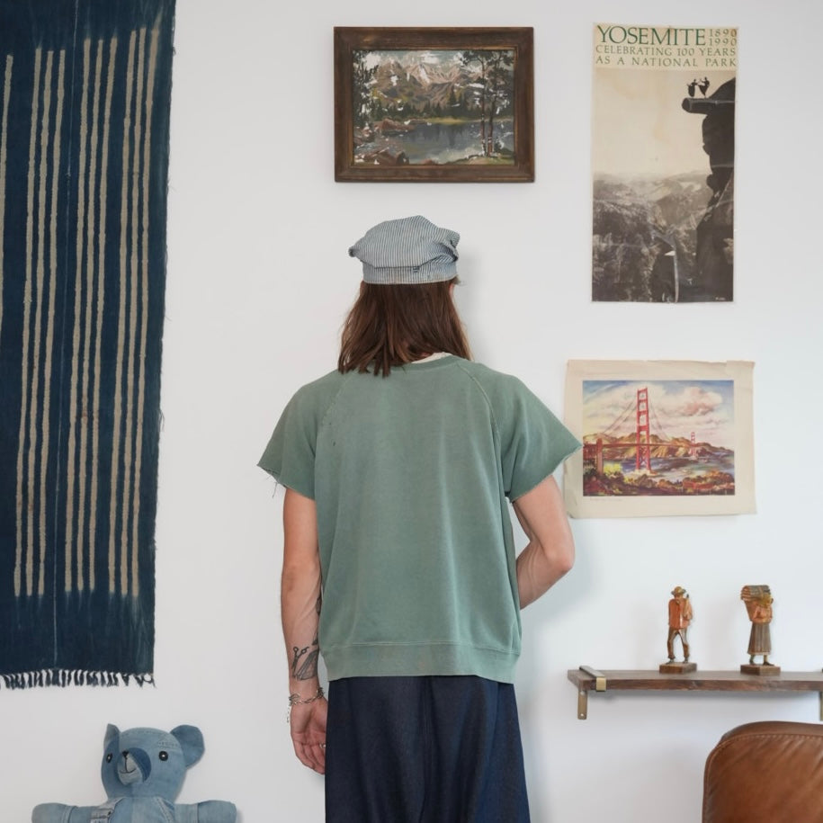 60s faded green sweat