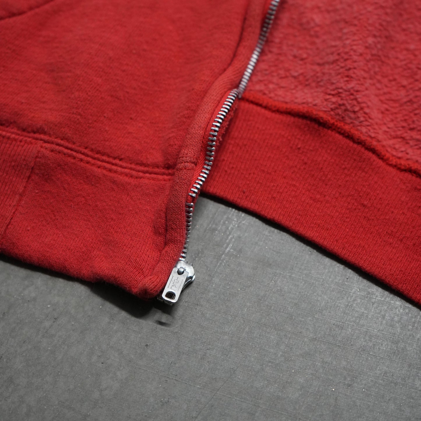 60s faded red zip up hoodie